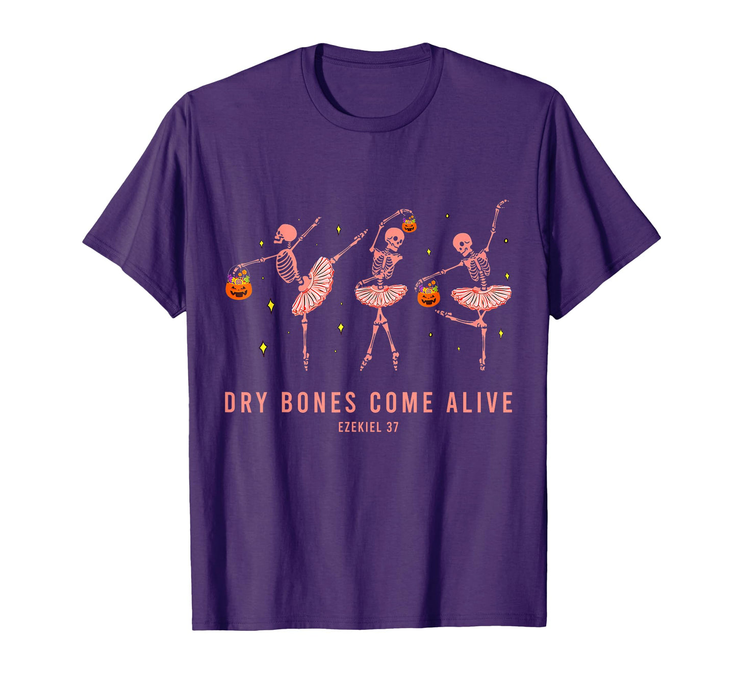 Dancing Skeleton Dry Bones Come Alive Christian Halloween T-Shirt