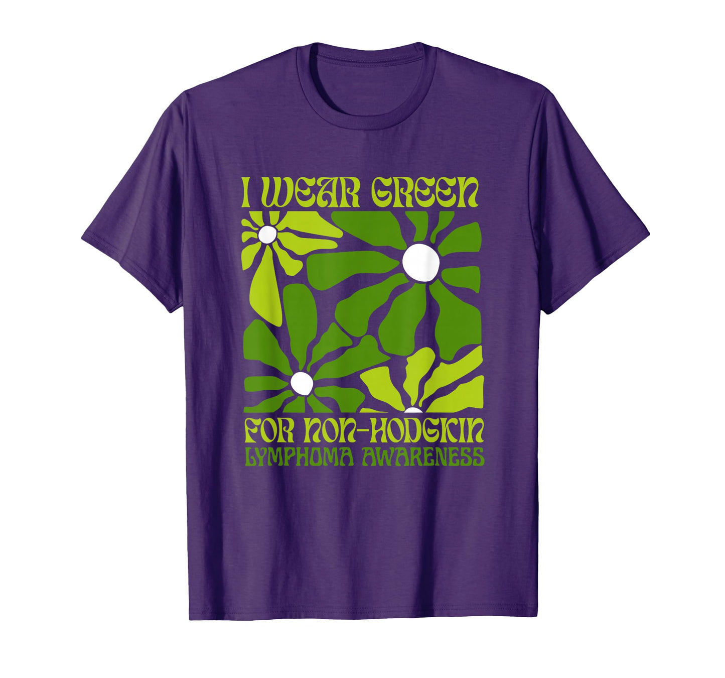 I Wear Lime Green Non-Hodgkin Lymphoma Awareness Floral T-Shirt