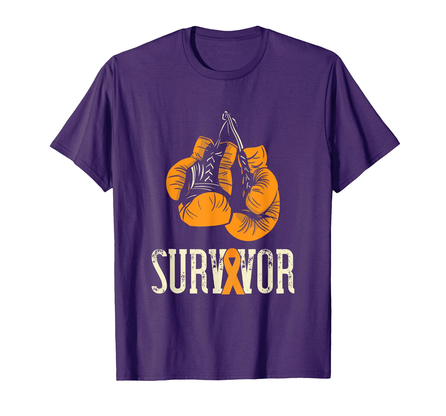 Leukemia Survivor Boxing Orange Ribbon Leukemia Awareness T-Shirt