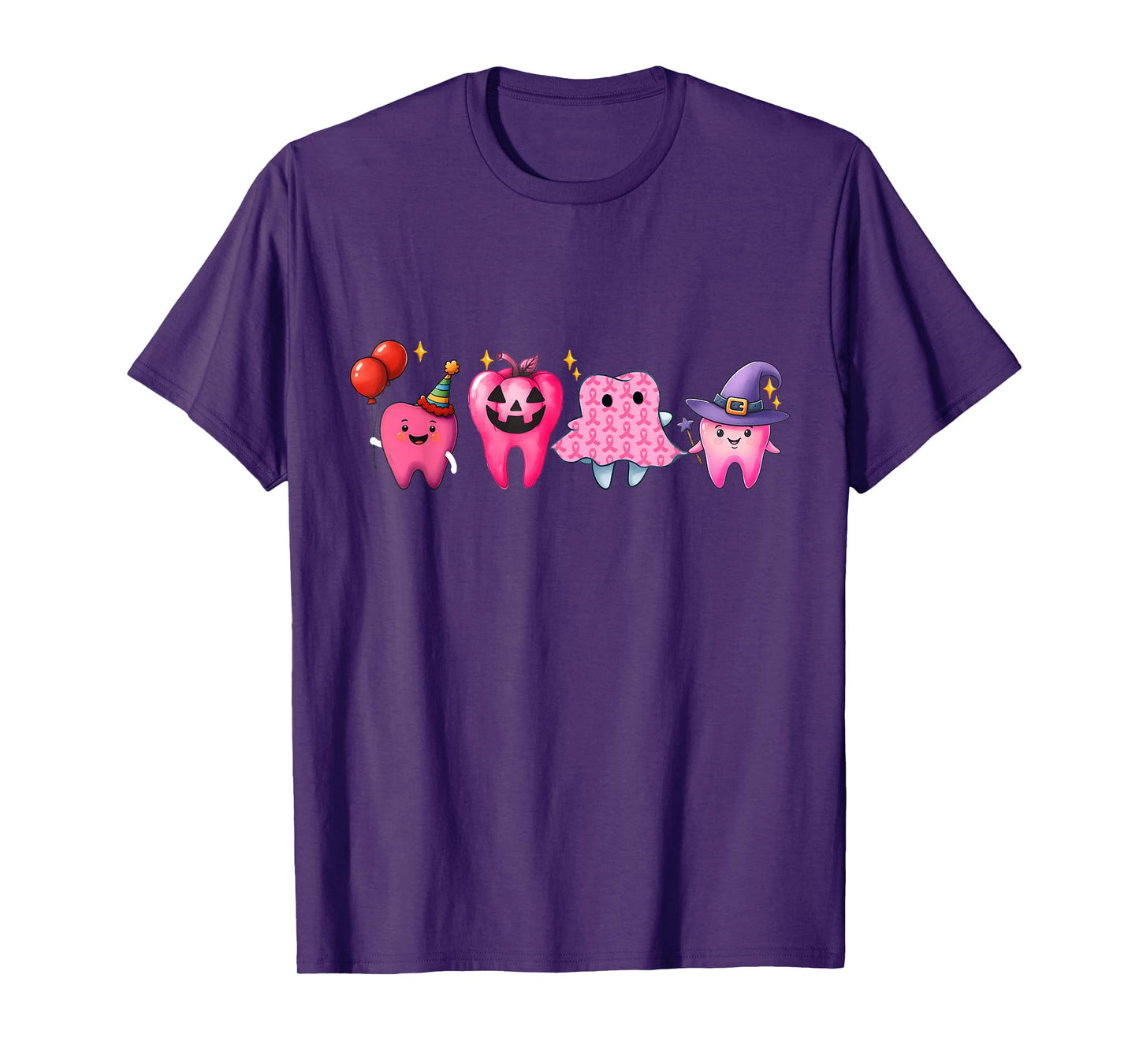 Dental Breast Cancer Awareness Tooth Dental Pink Ribbon T-Shirt
