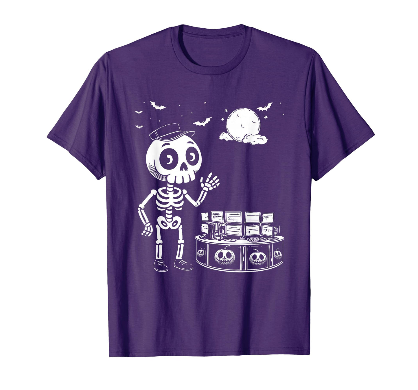 Funny borse Trading Skeleton for Halloween Spooky Season, T-Shirt