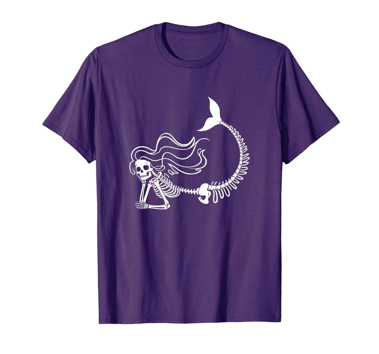 Cute Mermaid Skeleton Halloween Costume Women Girls Kids T-Shirt