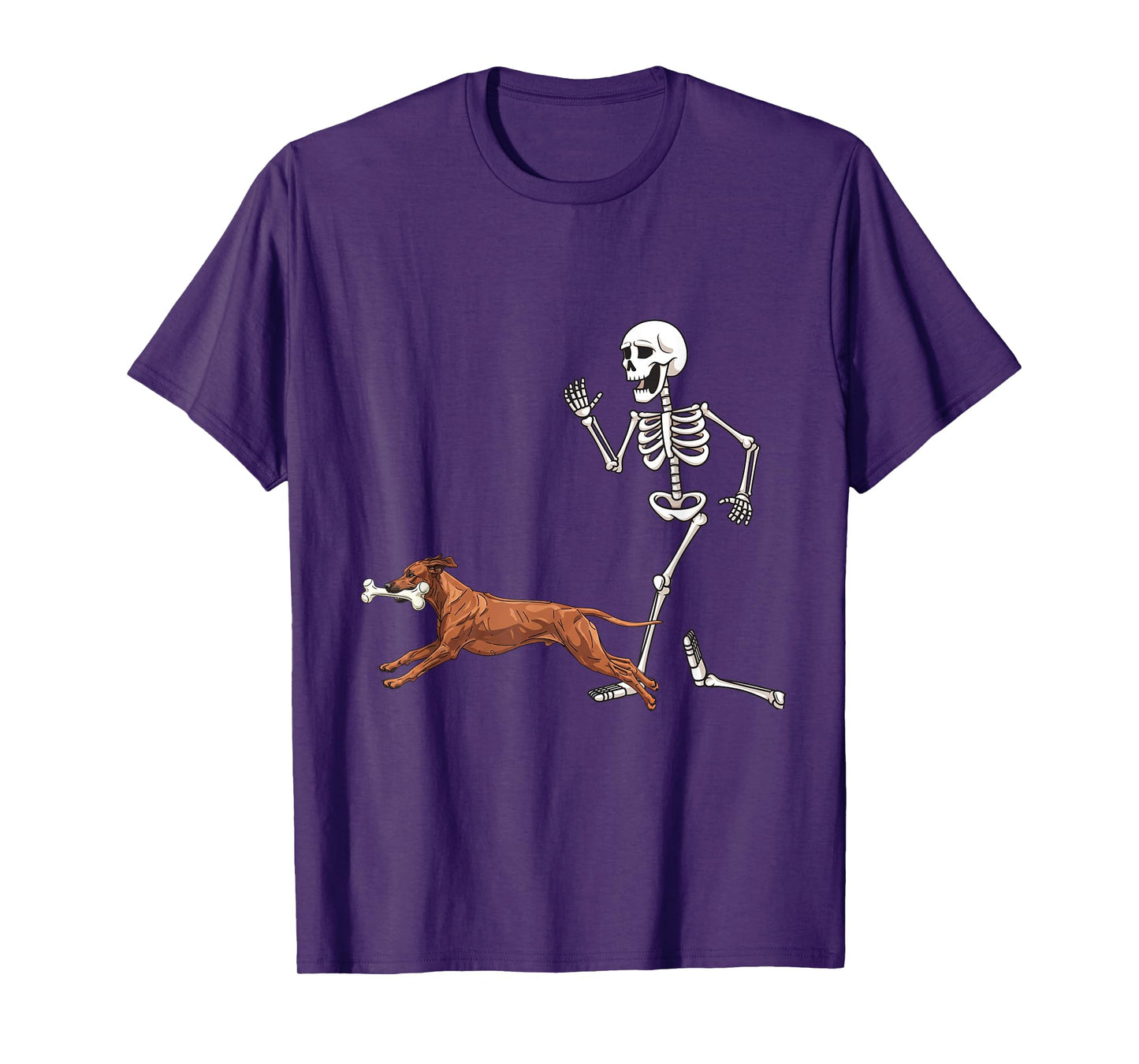 Funny Halloween Rhodesian Ridgeback and Skeleton T-Shirt