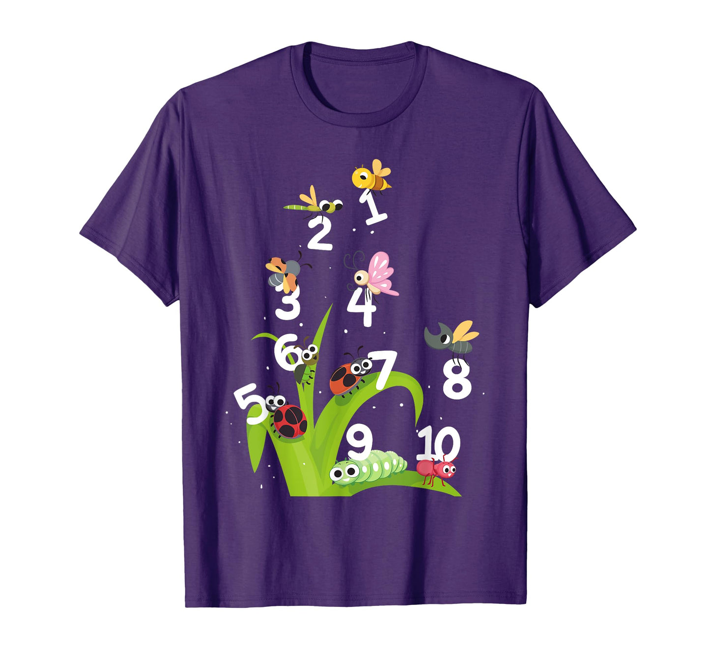 Nursery School Pre K Numbers and Insects Teachers Kids T-Shirt