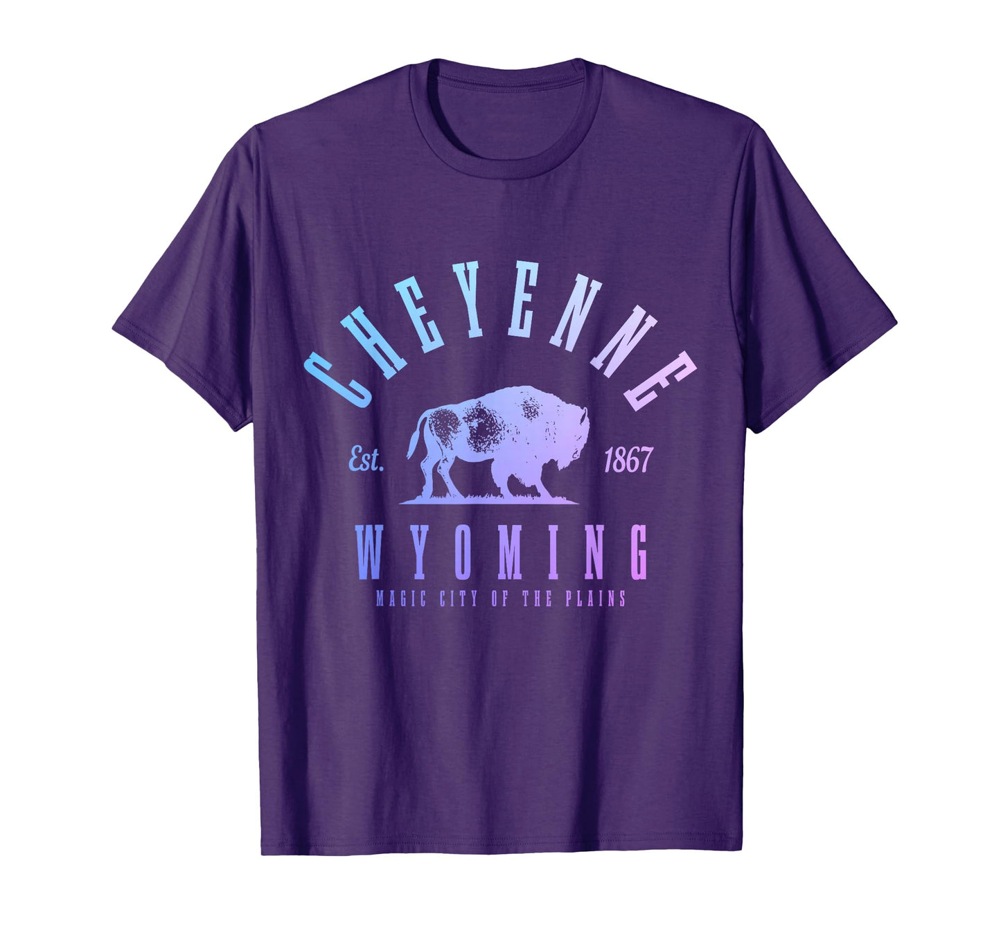 Cheyenne Wyoming, Est. 1867 Cowboy State Bison Vintage Pride T-Shirt