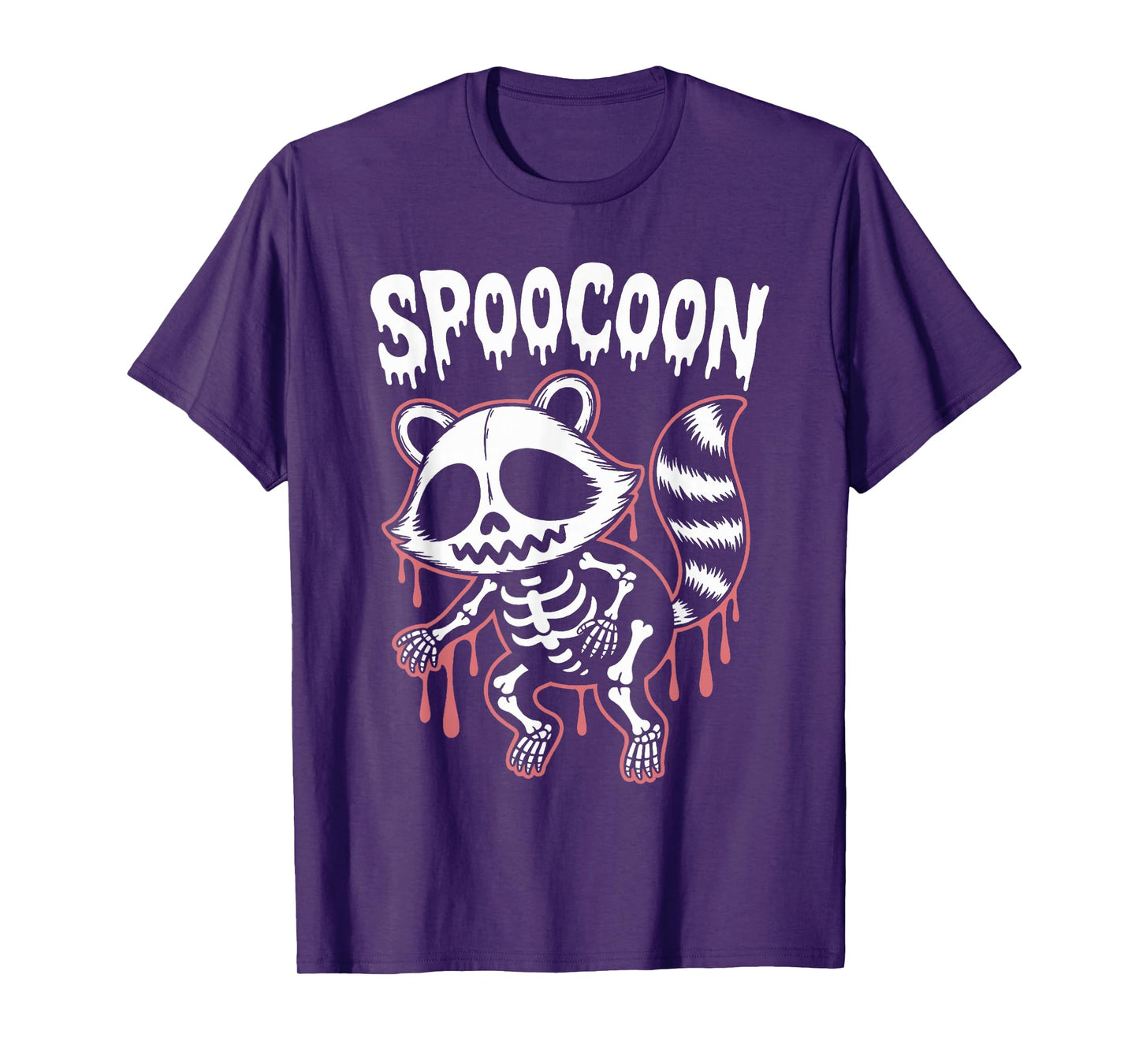 Spooky Raccoon Skeleton Halloween T-Shirt