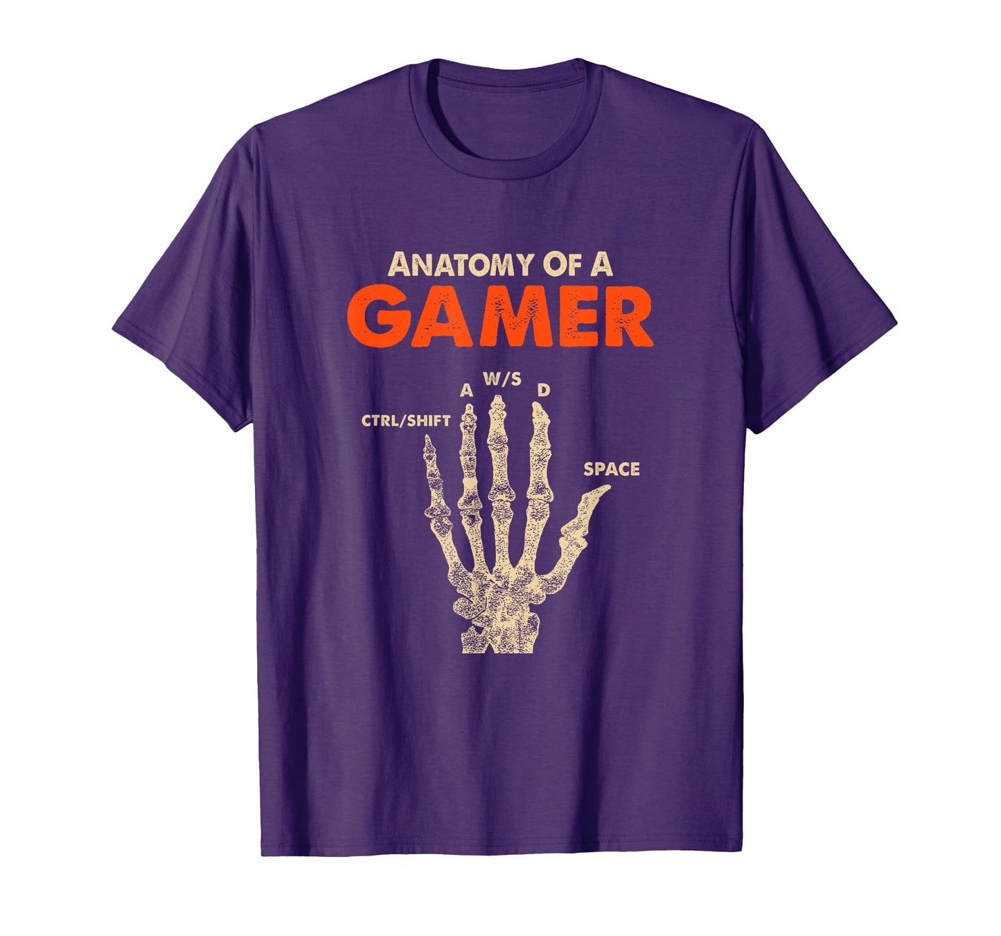 Anatomy of A Gamer Skeleton Hand Funny Video Gaming T-Shirt