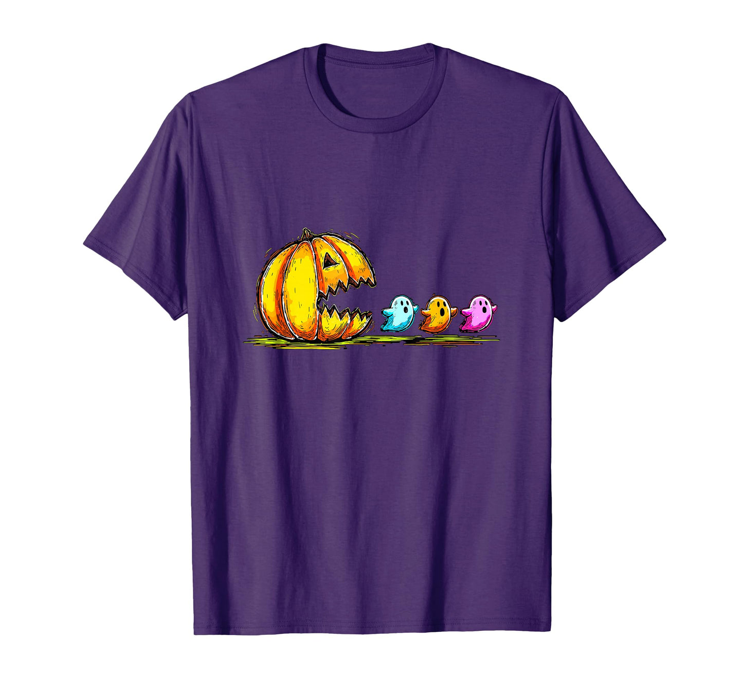 Pumpkin Chasing Ghost Halloween Pumpkin Boo Spooky Season T-Shirt