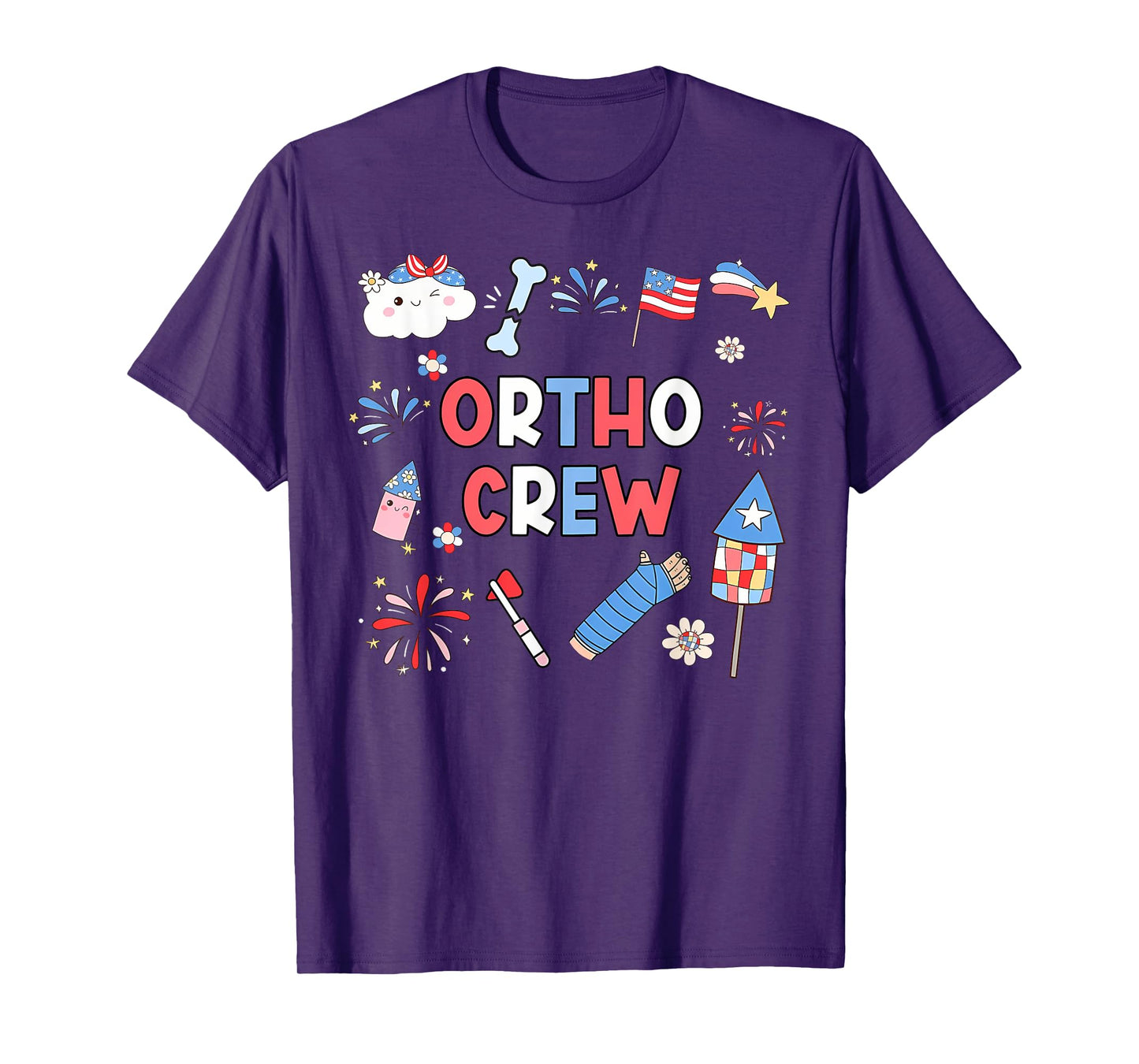 Cute Ortho Crew Surgeon Orthopedic Surgeon Nurse 4th Of July T-Shirt