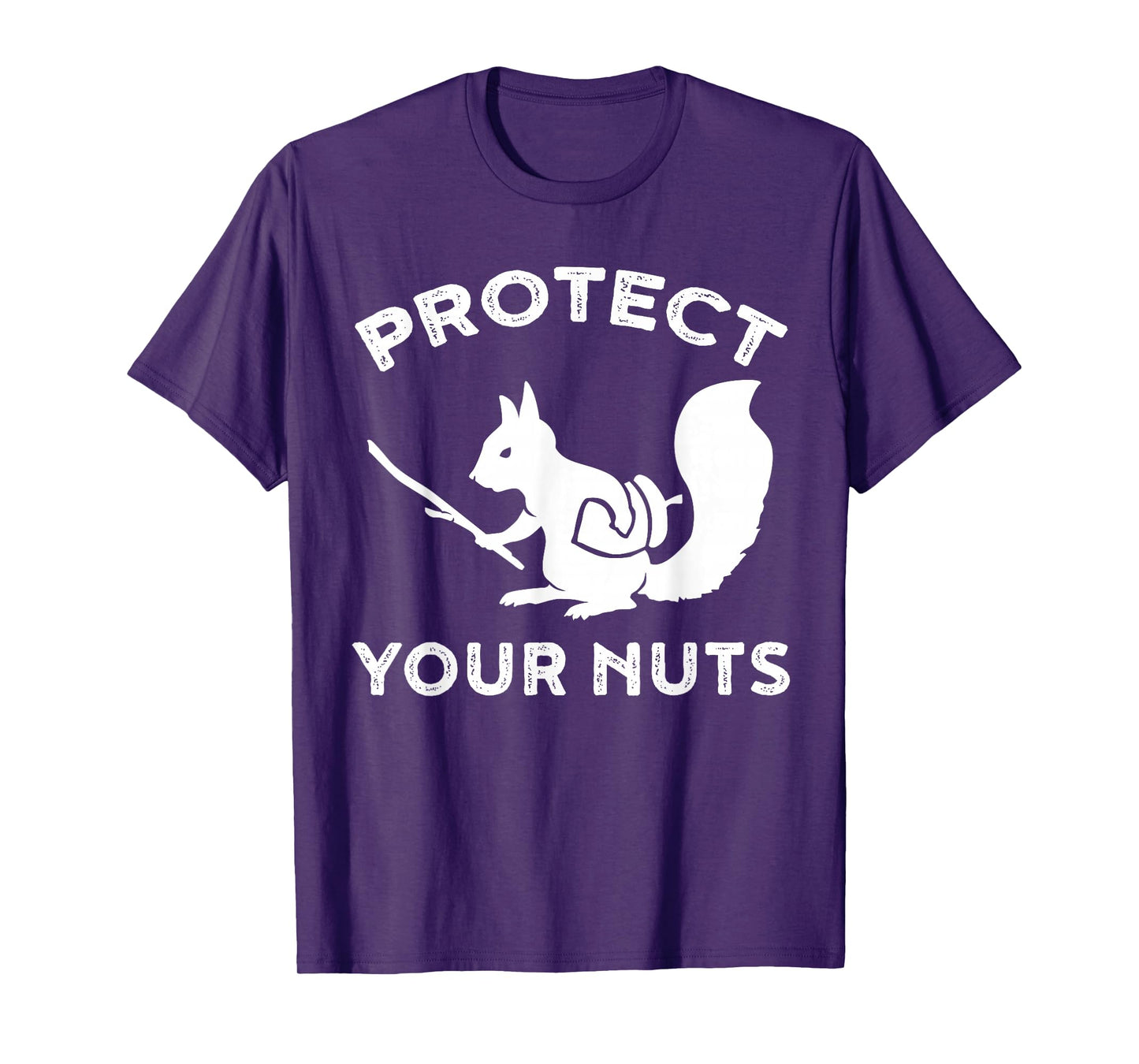 Eichhrnchen Kleidung Protect Your Nuts Unisex-Adults Cotton Black Squirrel Print T-Shirt Small