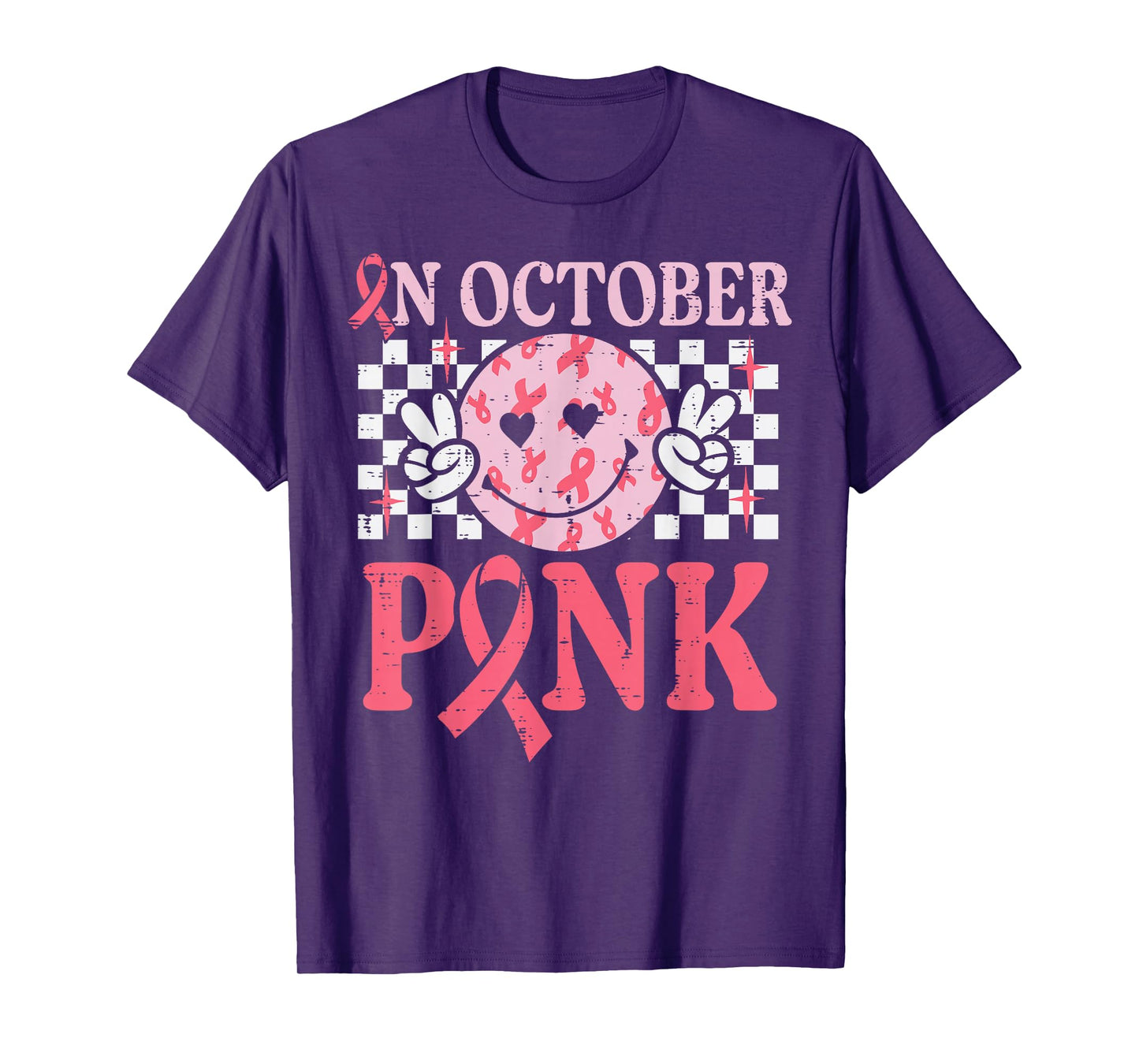 Breast Cancer Smile October Wear Pink Aware Women Men Kids T-Shirt