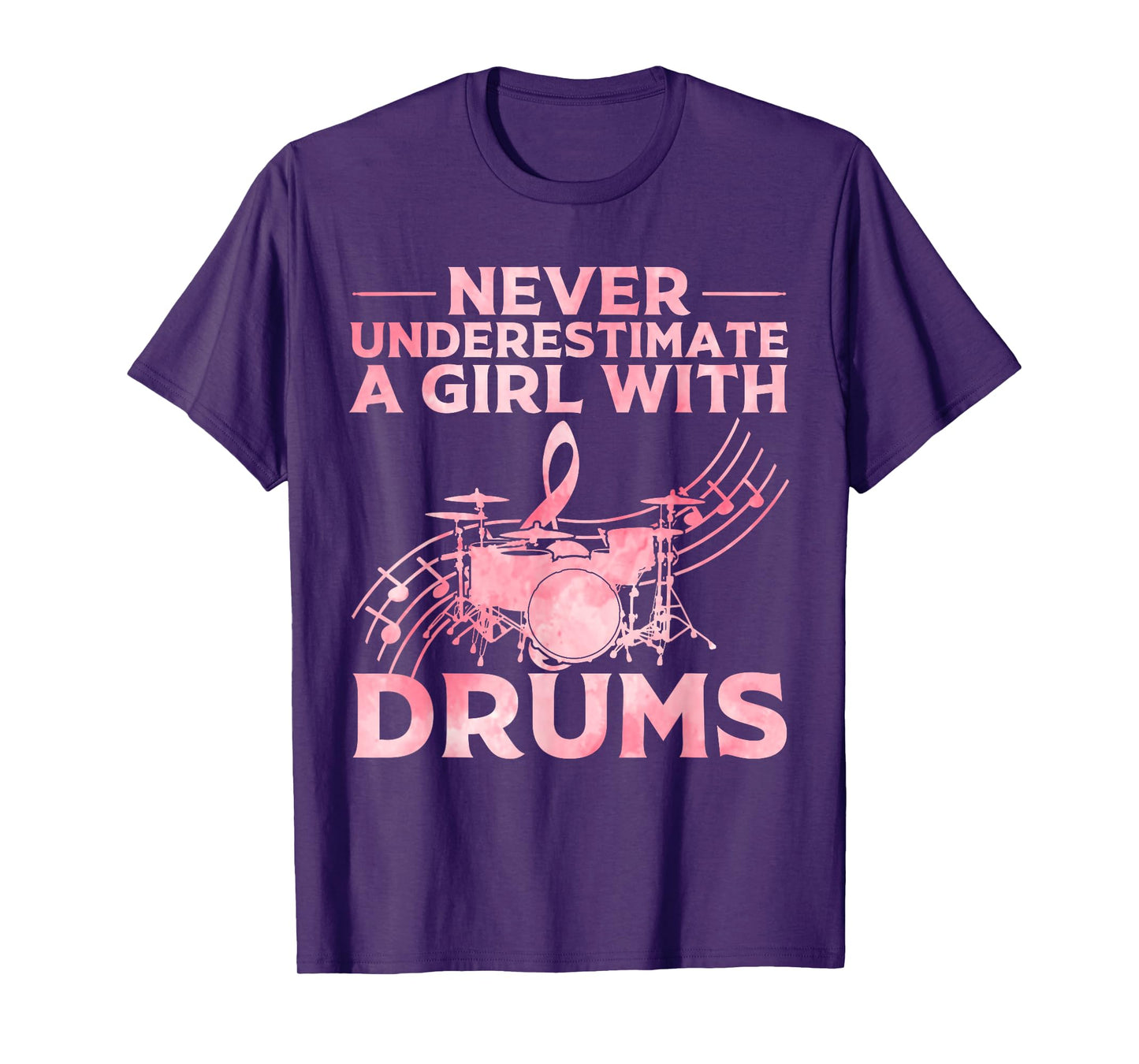 Funny Drummer Art For Girls Women Drumming Drum Set Drummer T-Shirt