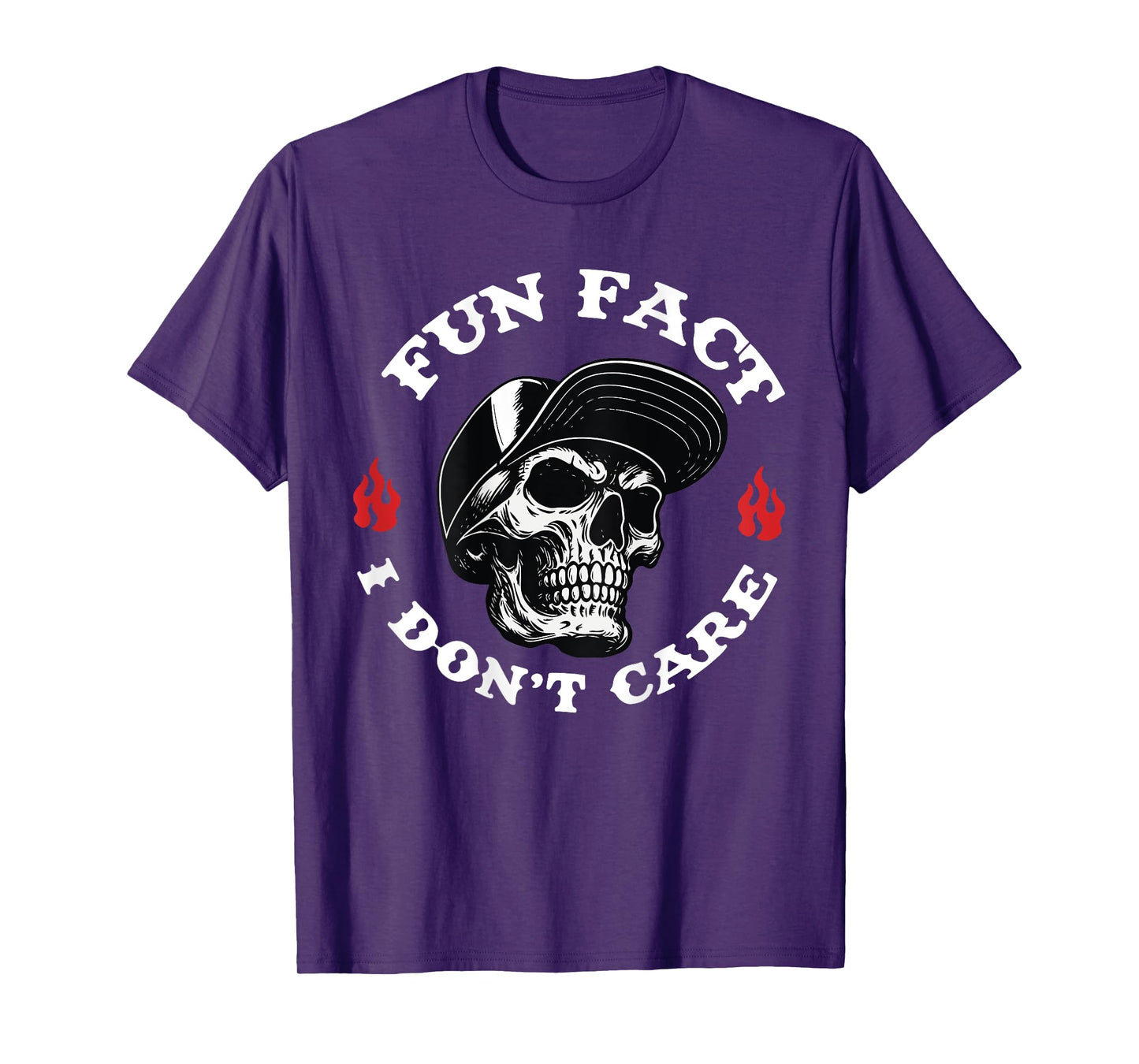 Fun Fact I Don't Care Skull (ON Back) T-Shirt