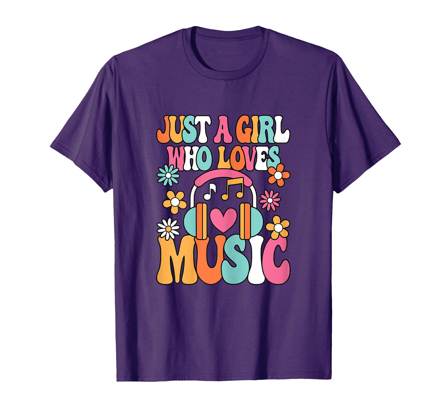 Just A Girl Who Loves Music Cute Music Lover Women Girls T-Shirt