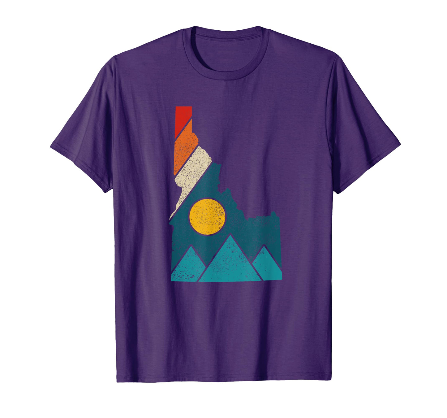 Idaho Vintage State Map Mountains Hikers Camping T-Shirt