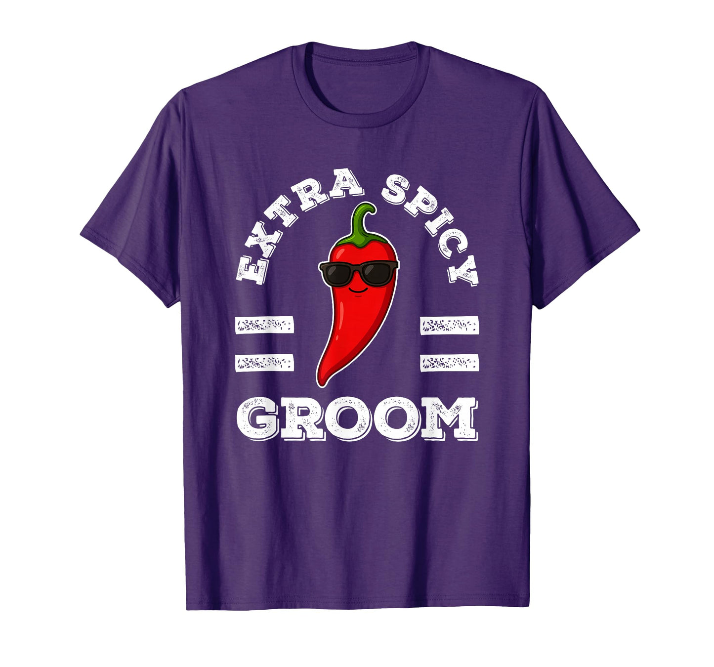 Extra Spicy Groom for Men Foodie Humor Hot Chili Pepper Pun T-Shirt