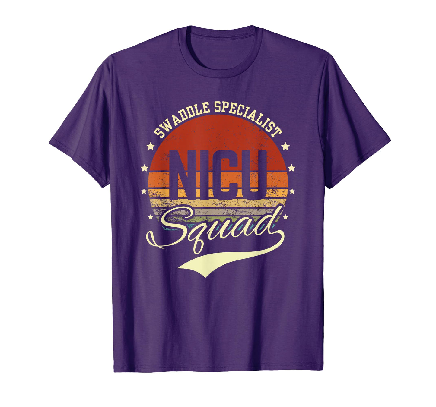 Swaddle Specialist NICU Mother Baby Nurse Retro NICU Squad T-Shirt