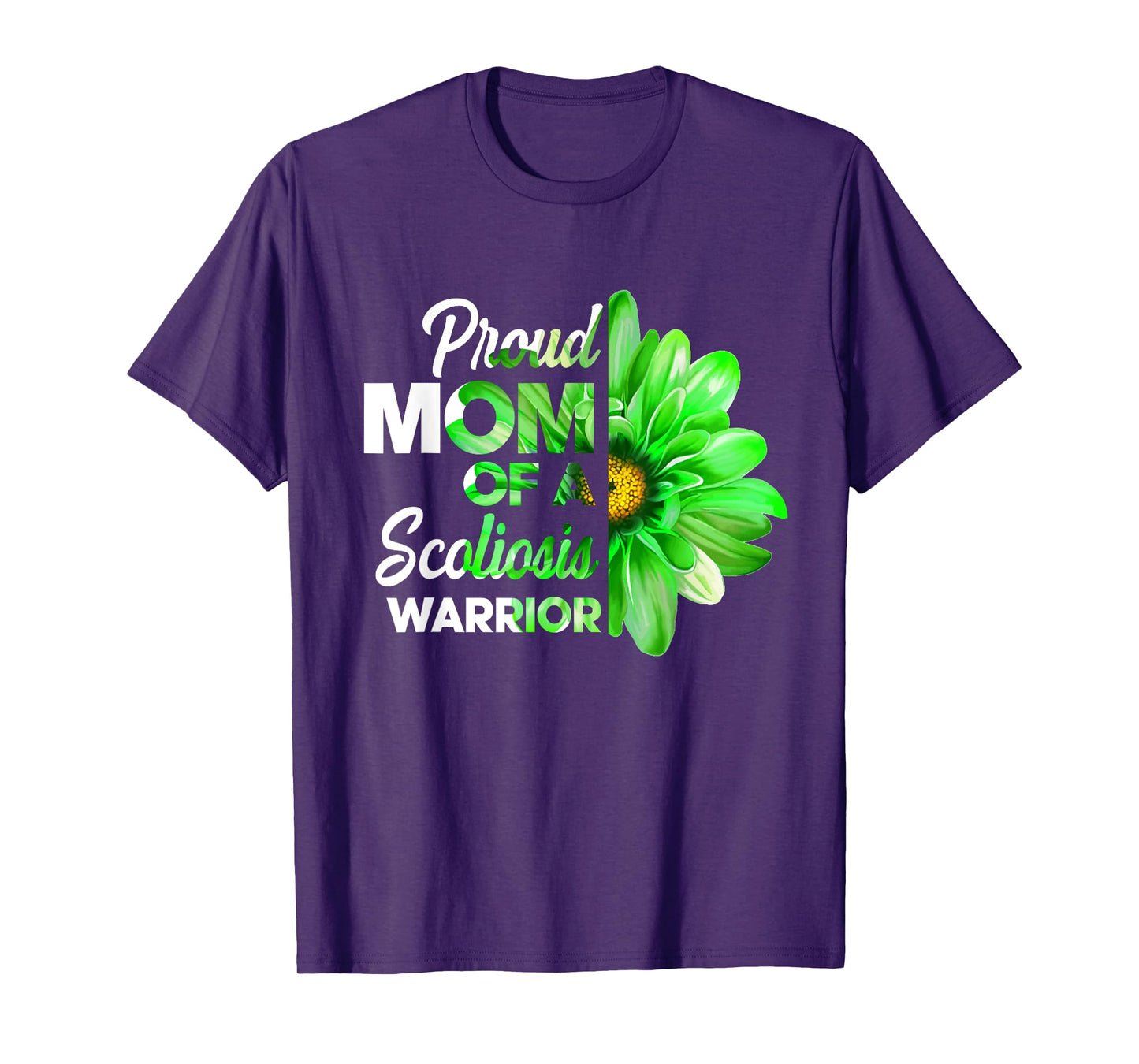 Proud Mom Of A Scoliosis Warrior Green Ribbon Awareness T-Shirt