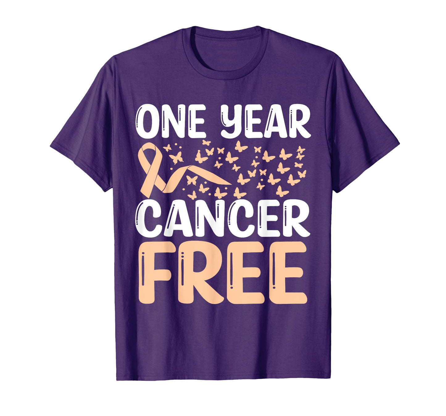 1 Year Uterine Cancer Free Uterine Cancer Survivor Awareness T-Shirt