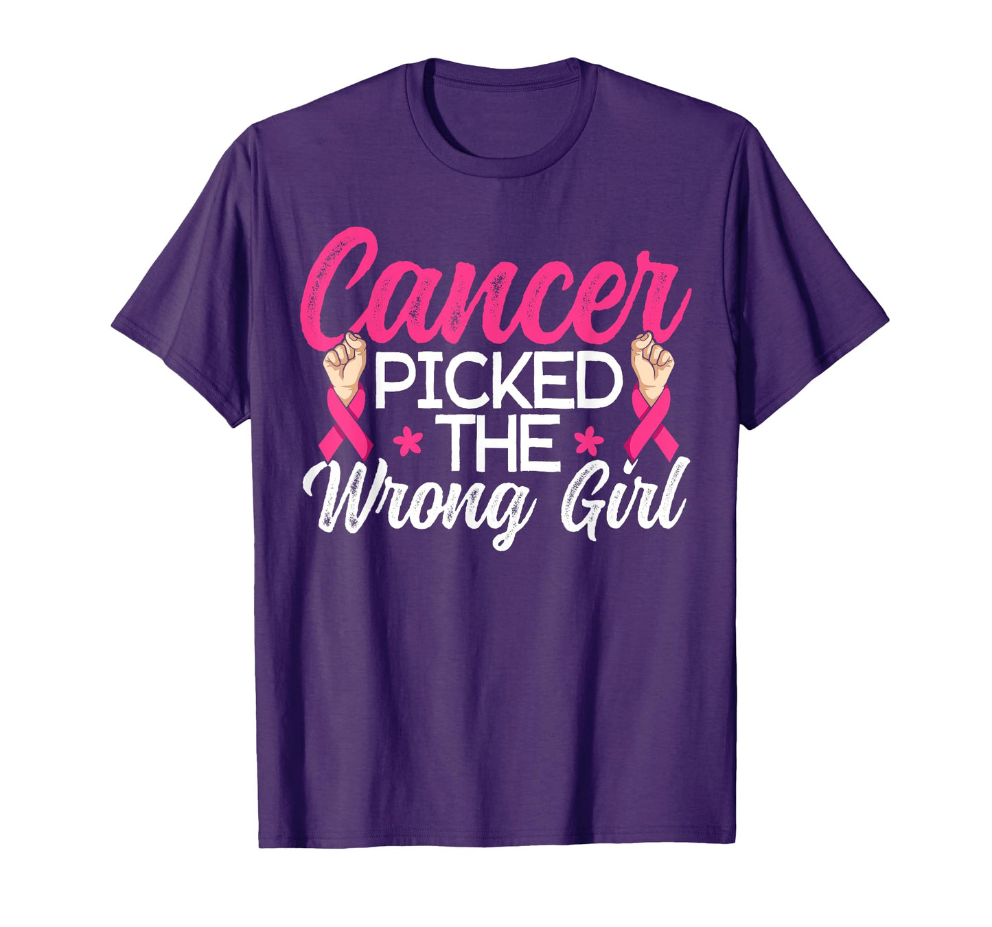 Cancer Picked The Wrong Girl Breast Cancer Awareness T-Shirt