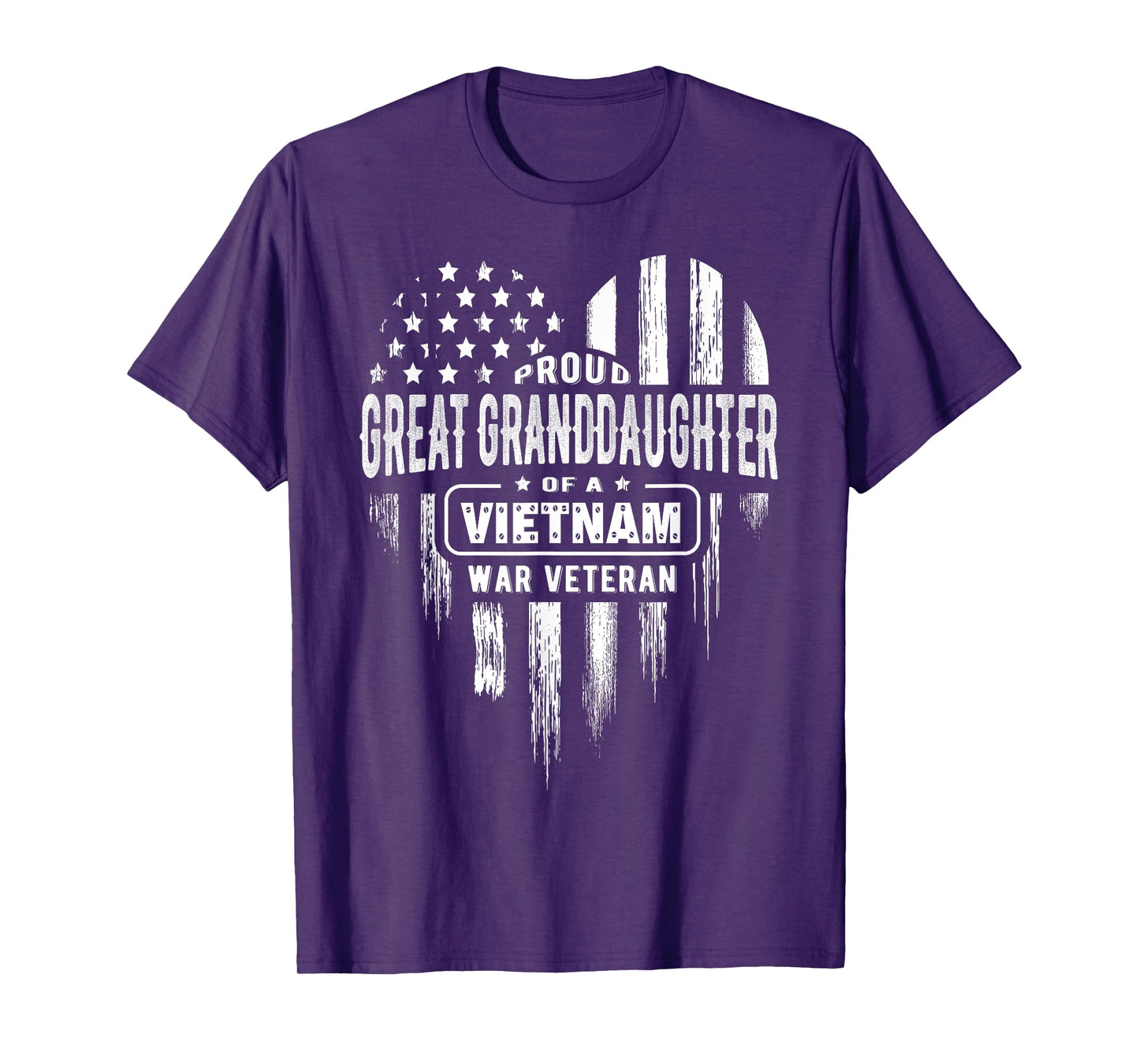 Proud Great Granddaughter Vietnam War Veteran American Flag T-Shirt for Women Men