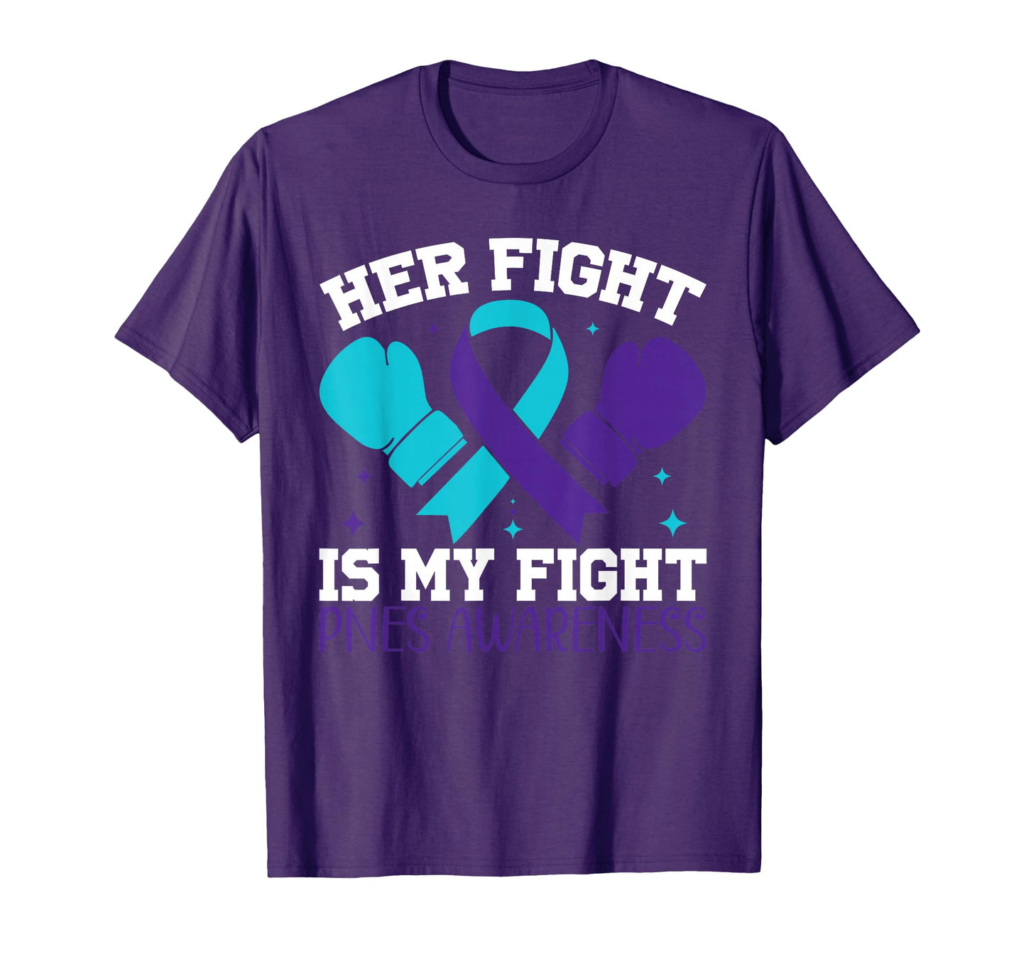 Warrior Psychogenic Nonepileptic Seizures Aware PNES Awareness Her Fight Is My Fight Unisex-Adult Classic Fit Black Small Round Collar Crew Neck Short Sleeve T-Shirt