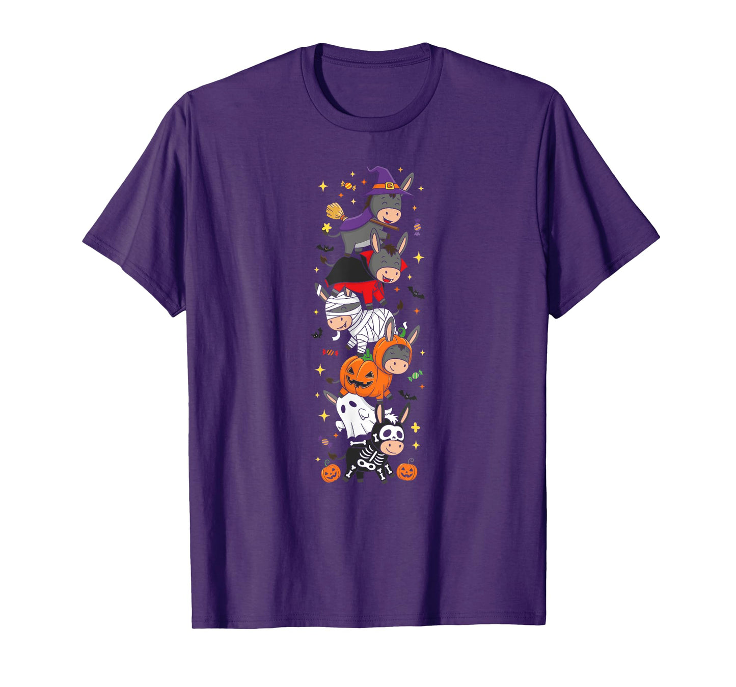 Funny Donkey Witch Vampire Ghost Halloween Kids Mens Womens T-Shirt