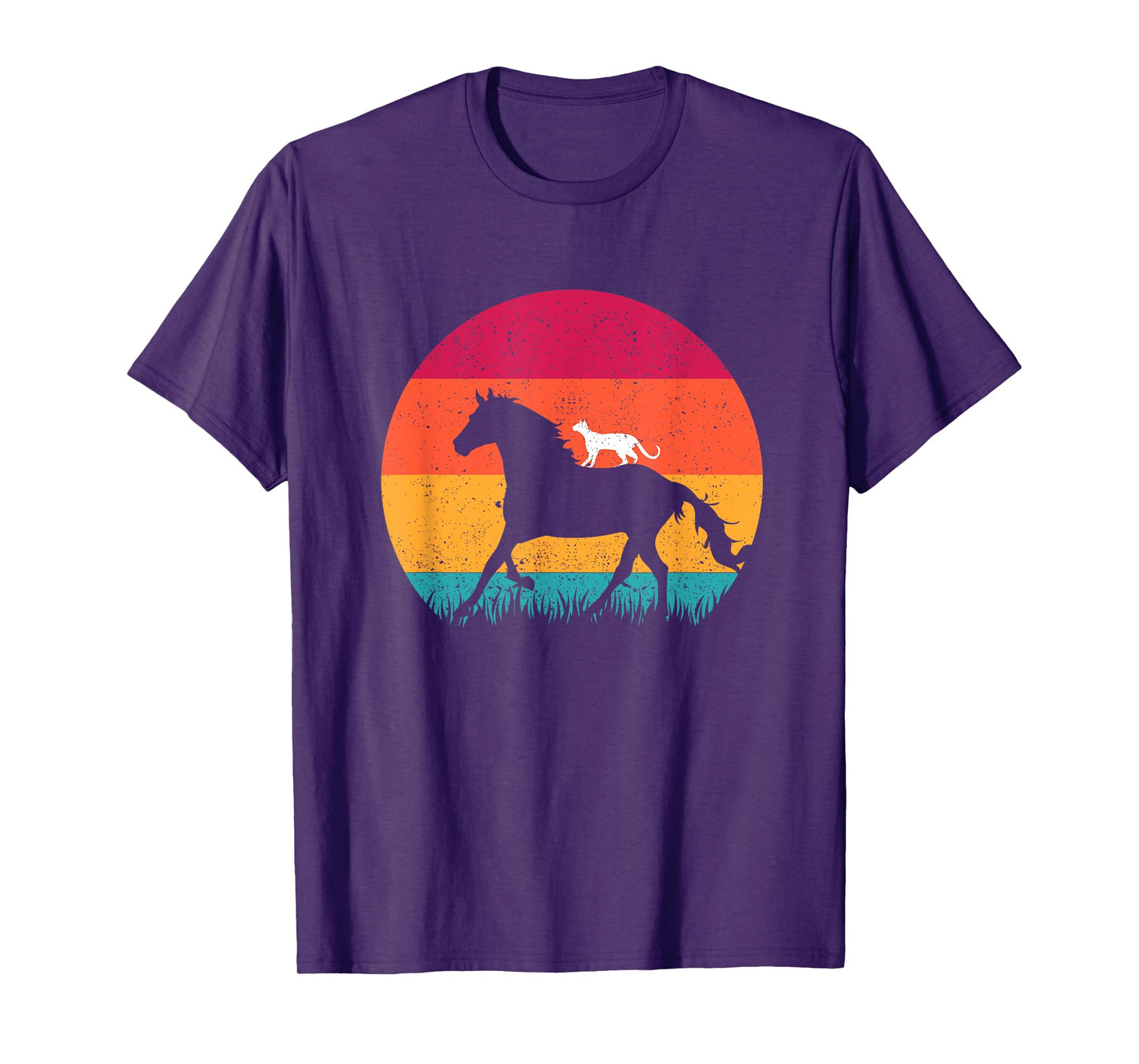 Horseback Riding Cat Ride Horses Funny Cats Horse Equestrian Men Women Girls Kids T-Shirt