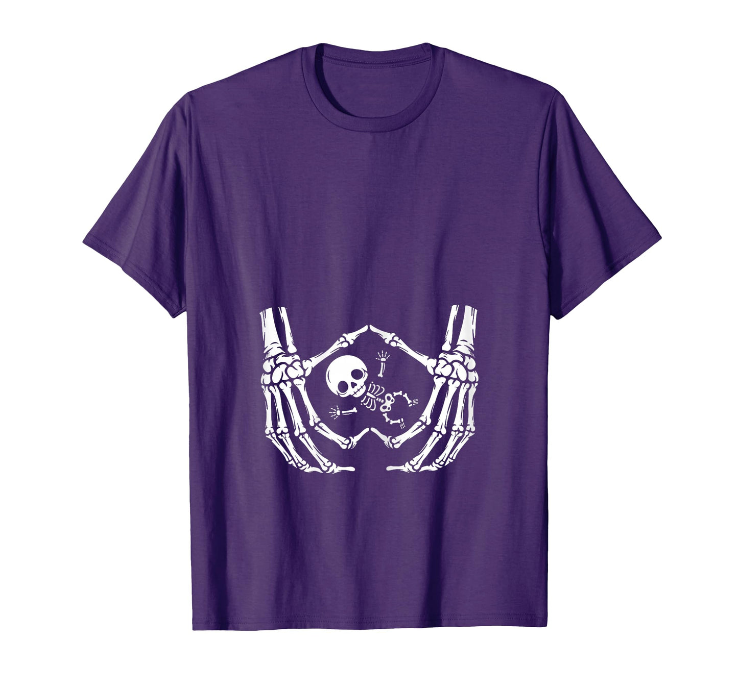 Happy Halloween Pregnant Baby Skeleton New Mom Spooky Season T-Shirt