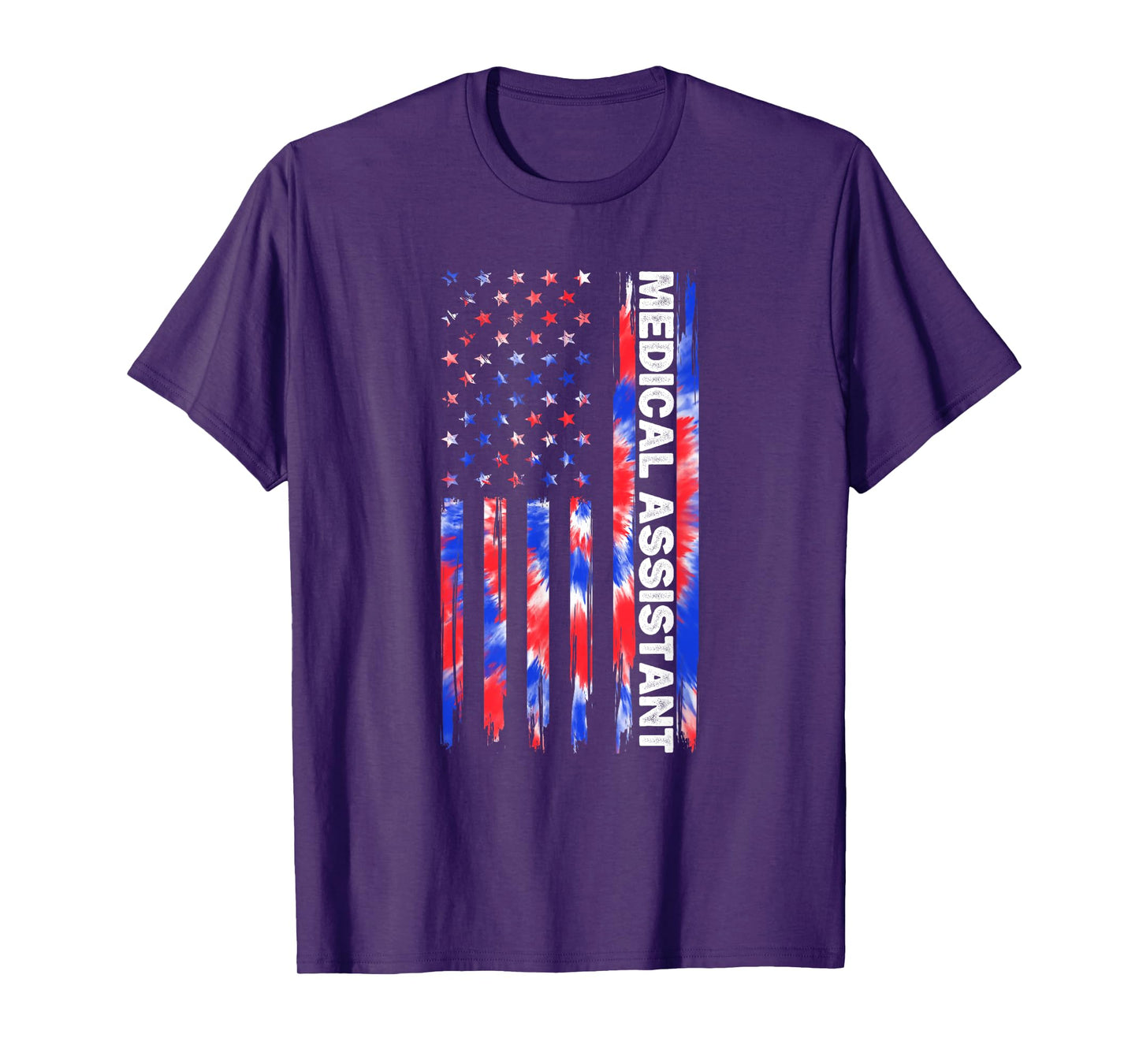 Medical Assistant Tie Dye American Flag 4th Of July MA USA T-Shirt