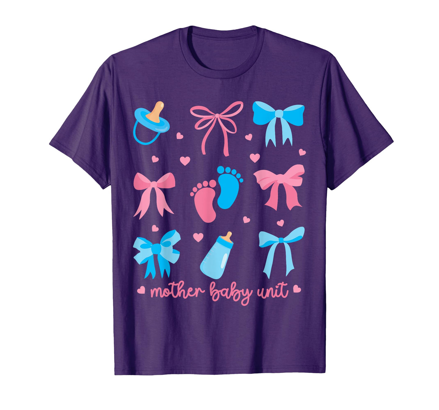 Mother Baby Unit Coquette Bow MBU Nurse Postpartum Women T-Shirt