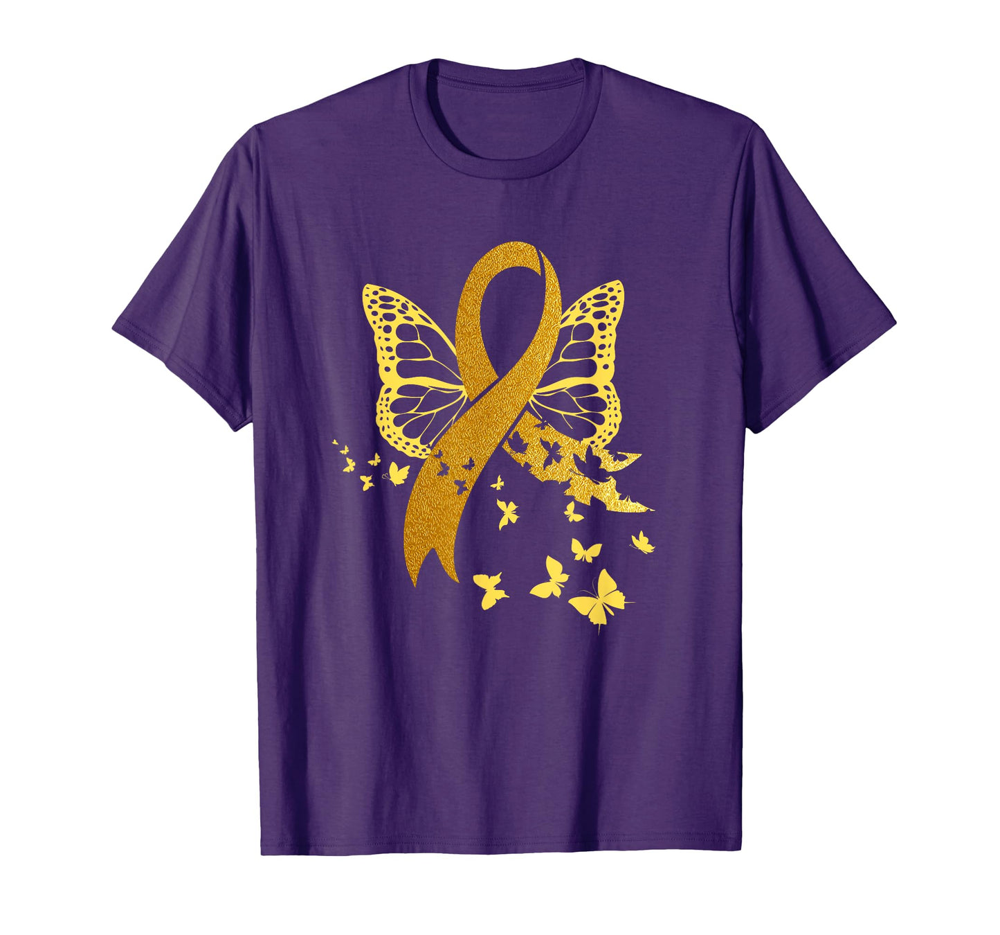 Childhood Cancer Awareness Gold Ribbon Butterfly Fighter T-Shirt