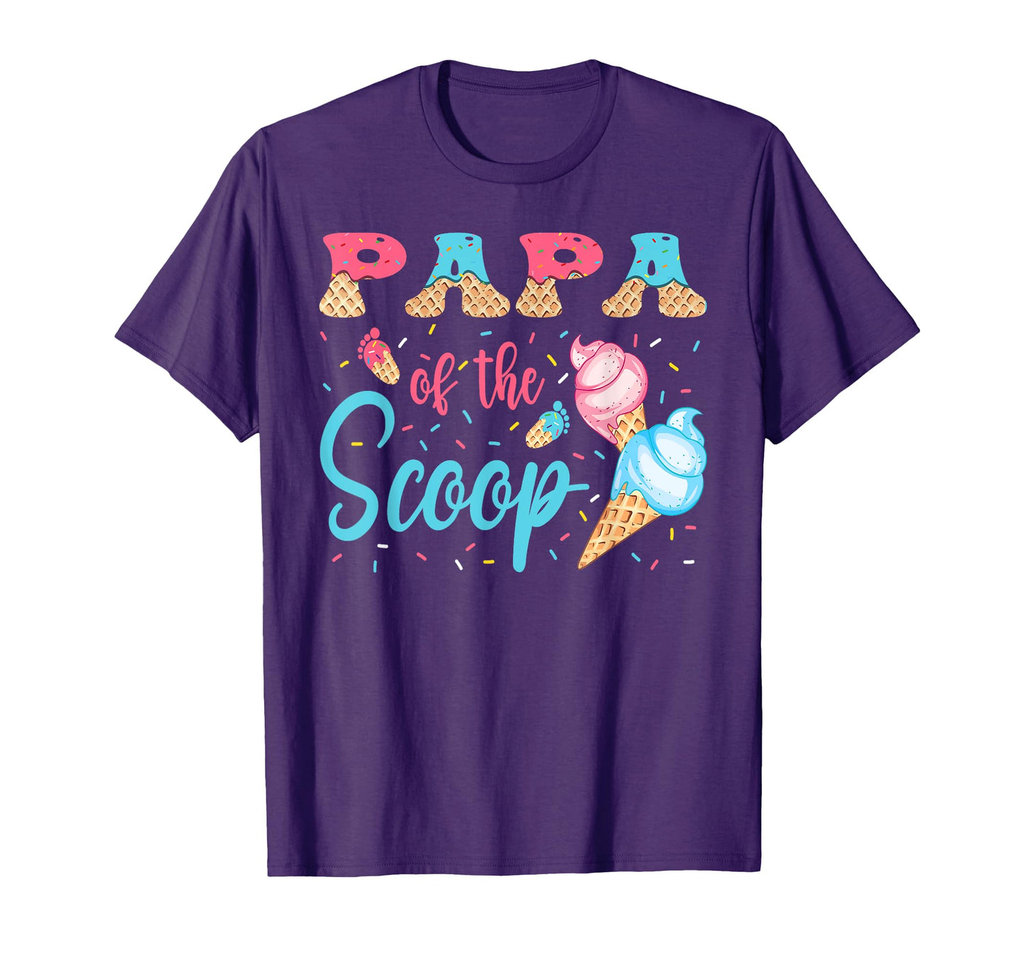 Papa Of The Scoop Ice Cream Gender Reveal Baby Shower T-Shirt