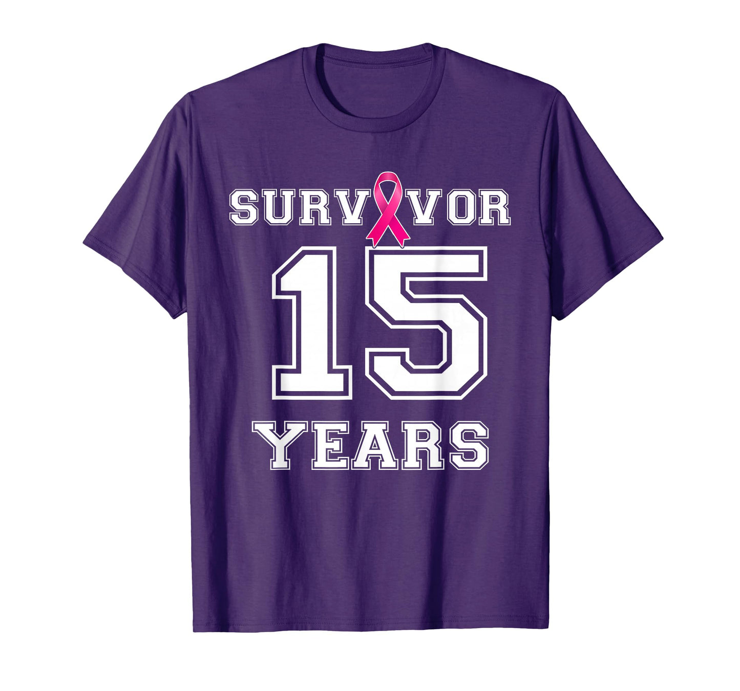 Survivor 15 Years Breast Cancer Free Support Awareness T-Shirt