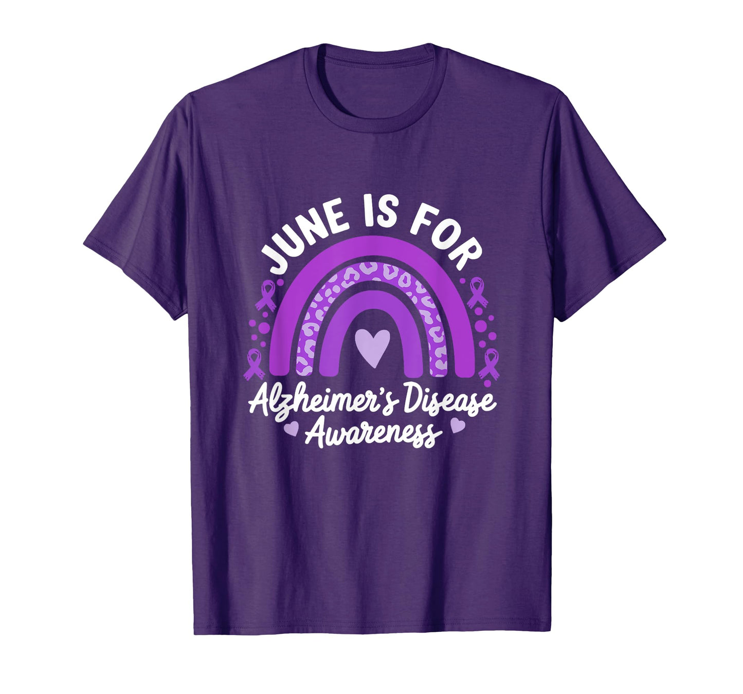 June Is For Alzheimer’s Awareness Purple Rainbow Support T-Shirt