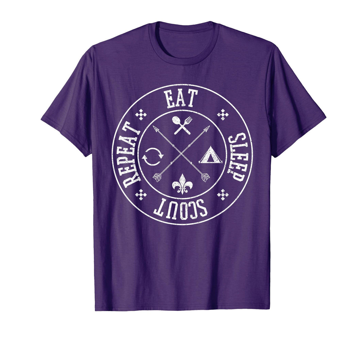 Eat Sleep Scout Repeat - Funny Outdoor Camping Nature Gift T-Shirt