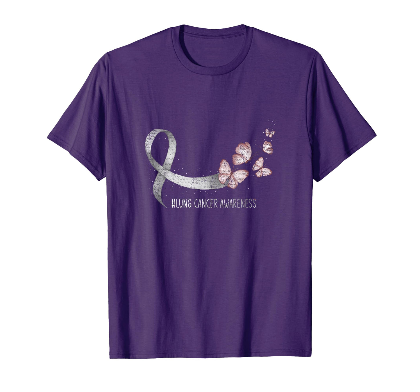 Pretty White Ribbon Support Lung Cancer Awareness T-Shirt