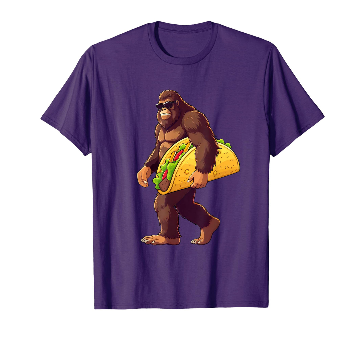 Bigfoot Carrying Taco Funny Taco Lover Boys Men Sasquatch T-Shirt