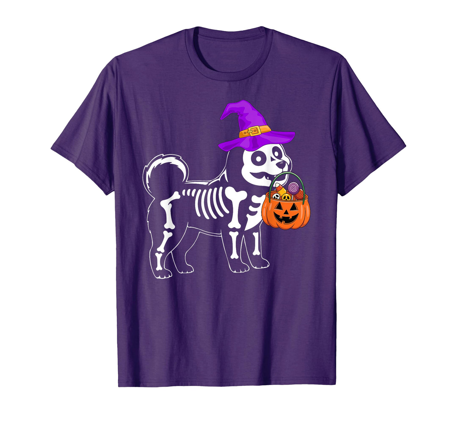 Shiba Inu Dog Halloween Spooky Skeleton Trick or Treat T-Shirt