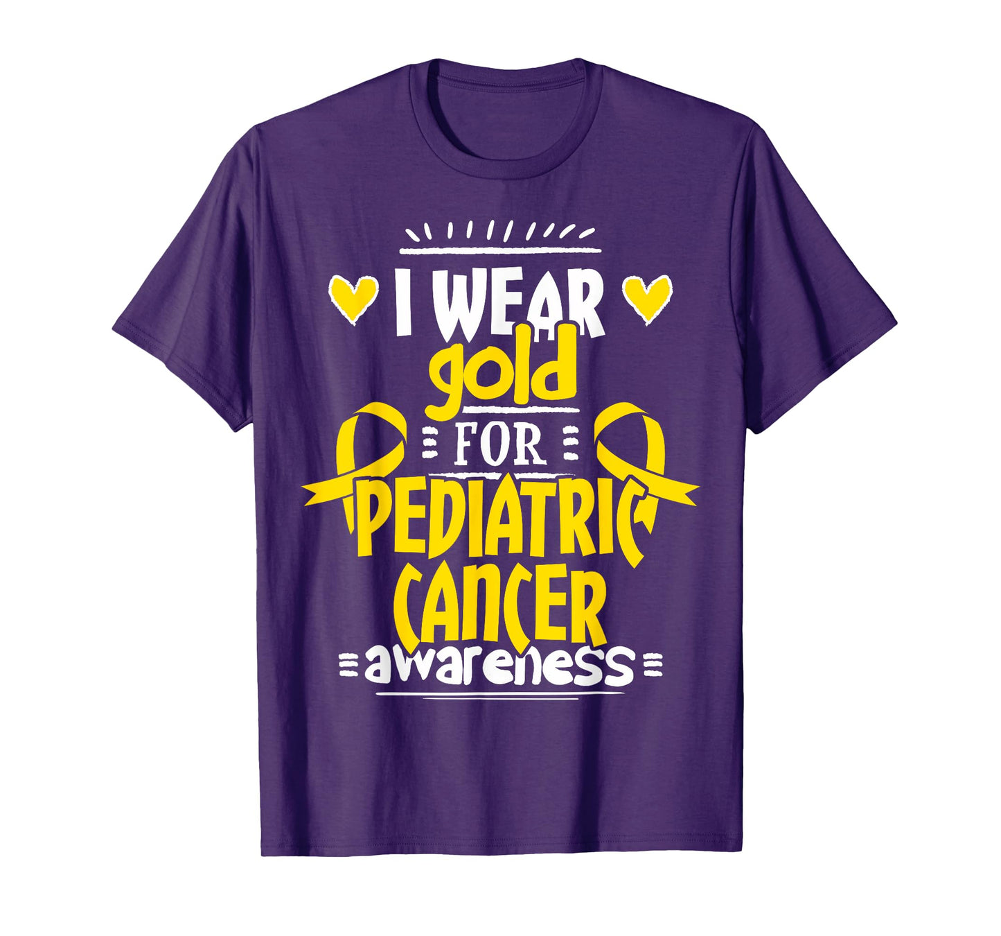 Pediatric Cancer TShirt - Gold Awareness Ribbon T-Shirt
