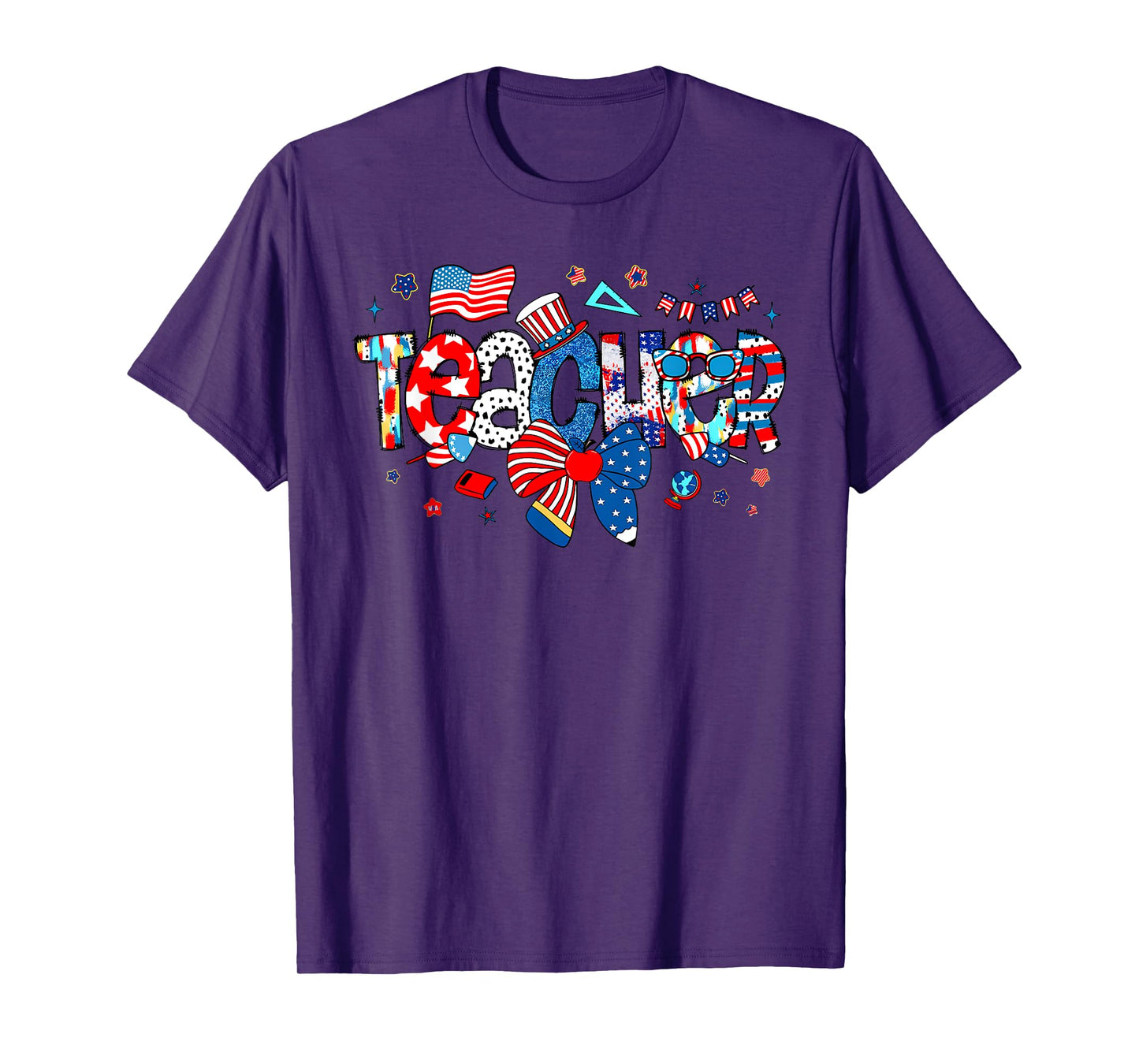 American Flag 4th Of July Patriotic Teacher Life Men Women T-Shirt