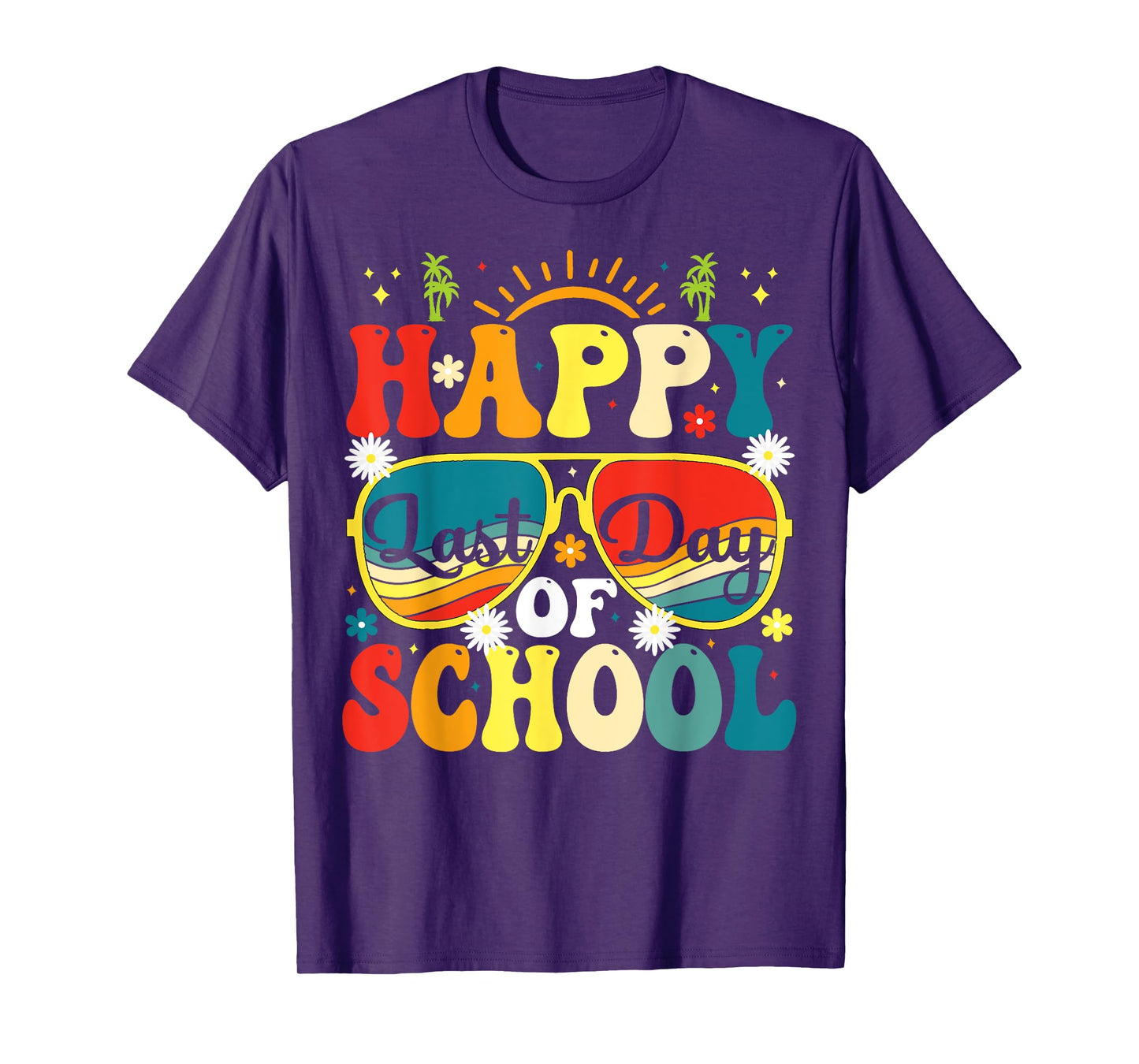 Happy Last Day Of School Teacher Students Retro School T-Shirt
