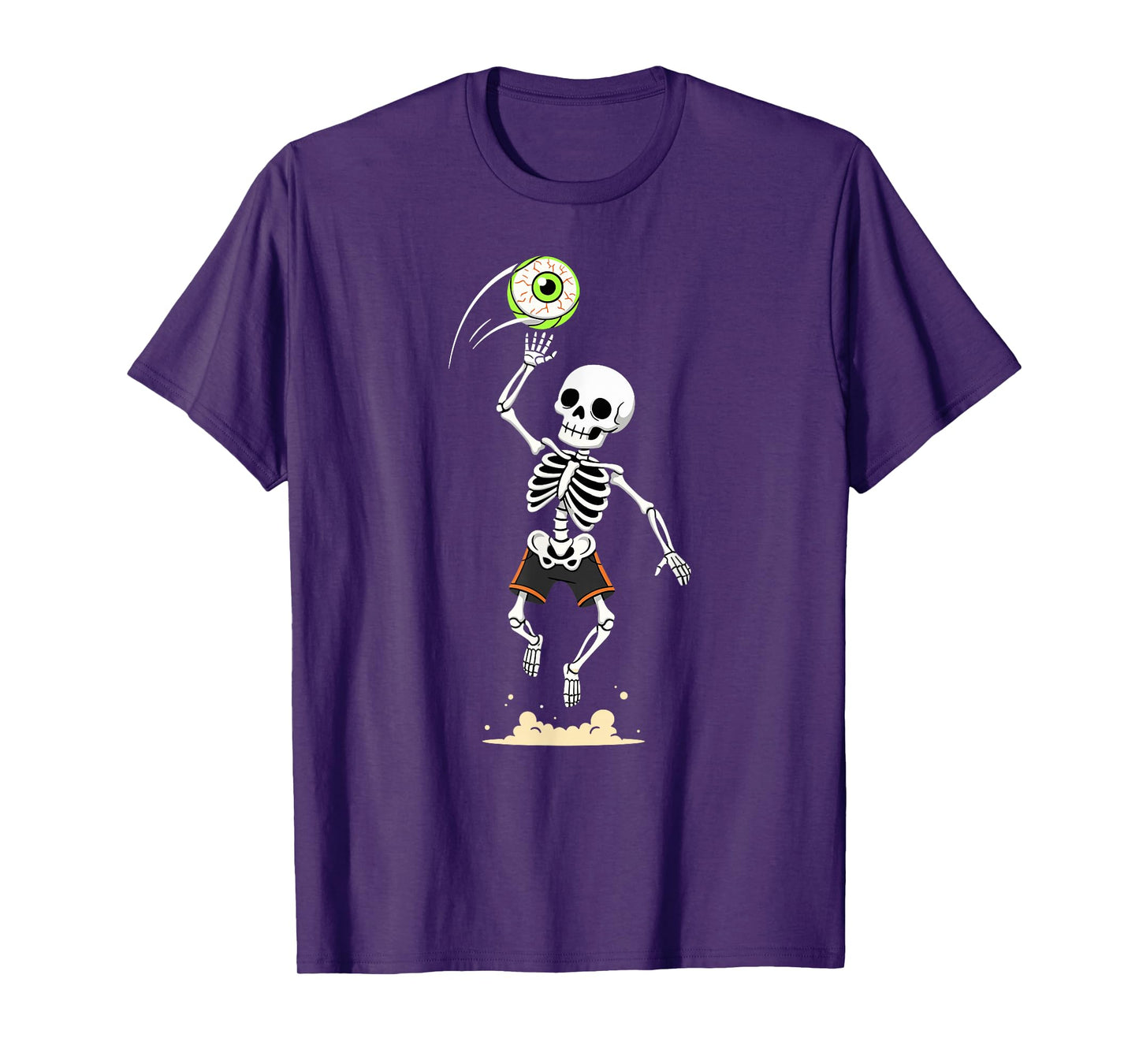 Halloween Skeleton Basketball Dunk Eyeball Player T-Shirt