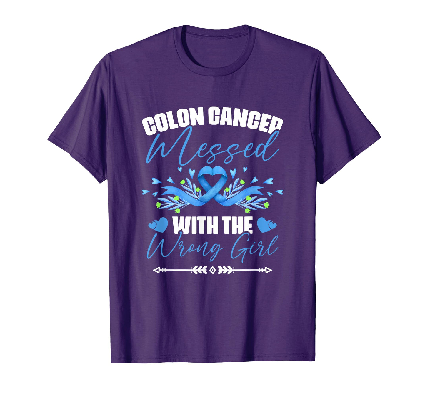 Blue Ribbon Colon Cancer Girl Survivor Colorectal Cancer T-Shirt