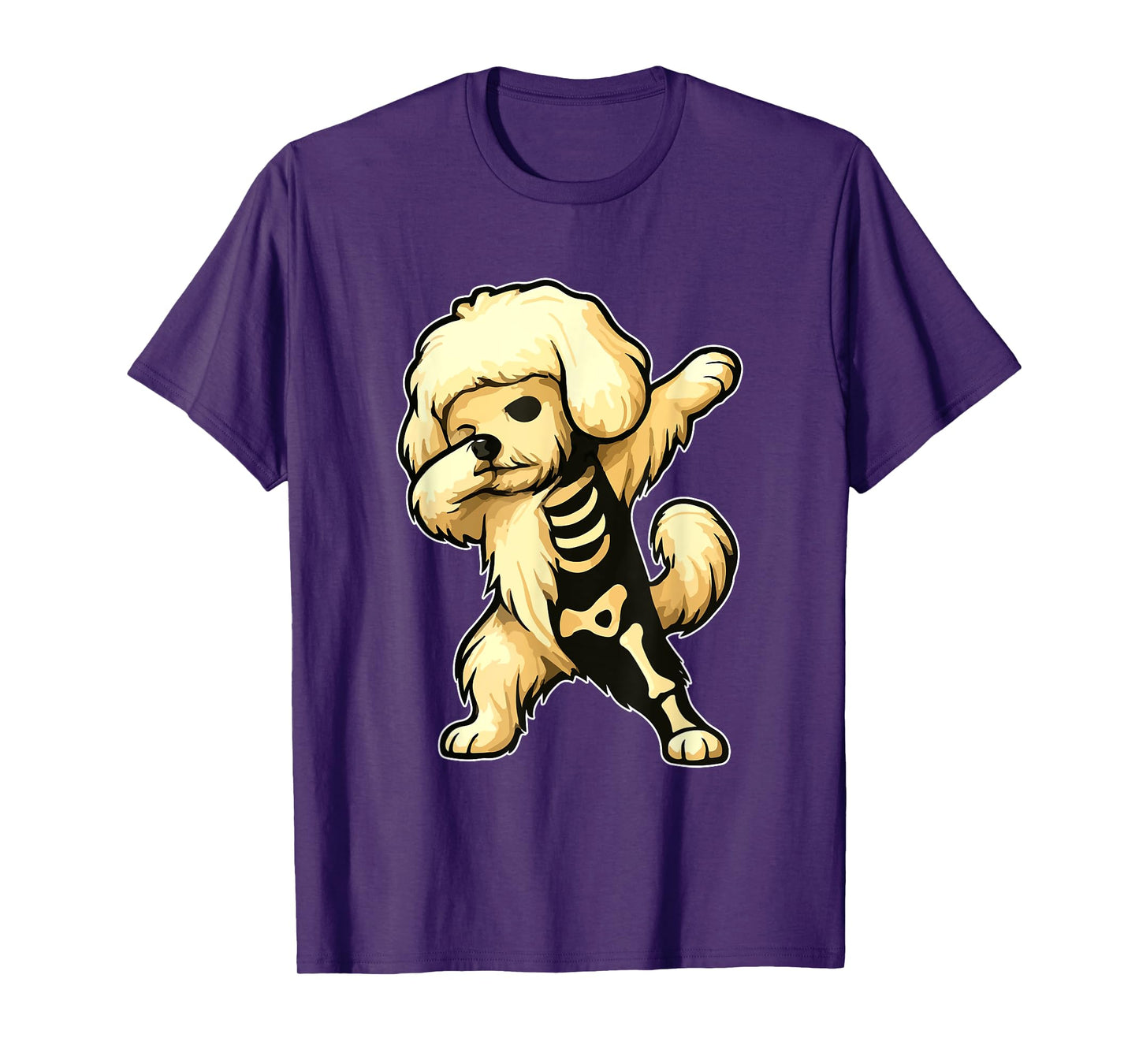 Dabbing Maltese Half Skeleton Halloween Costume Owner Lover T-Shirt