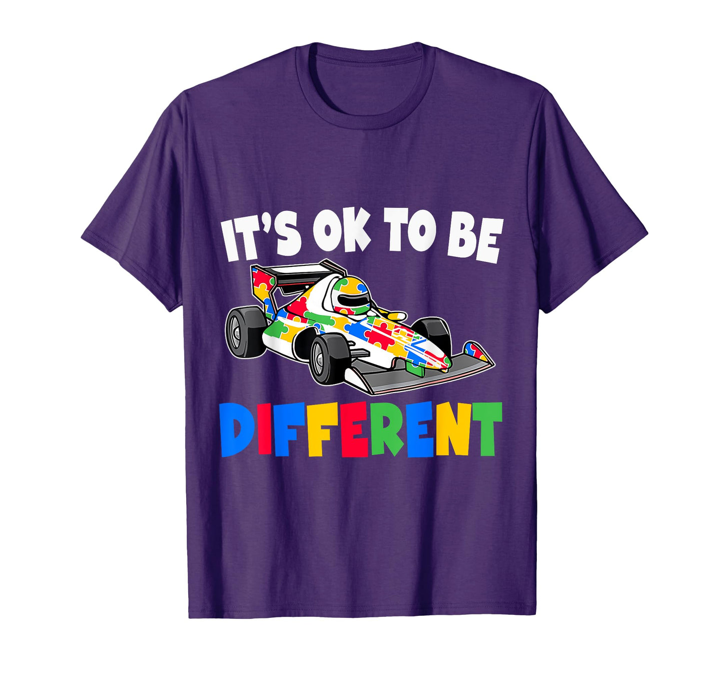 Racing Autism It'S Ok To Be Different Autism Race Car T-Shirt