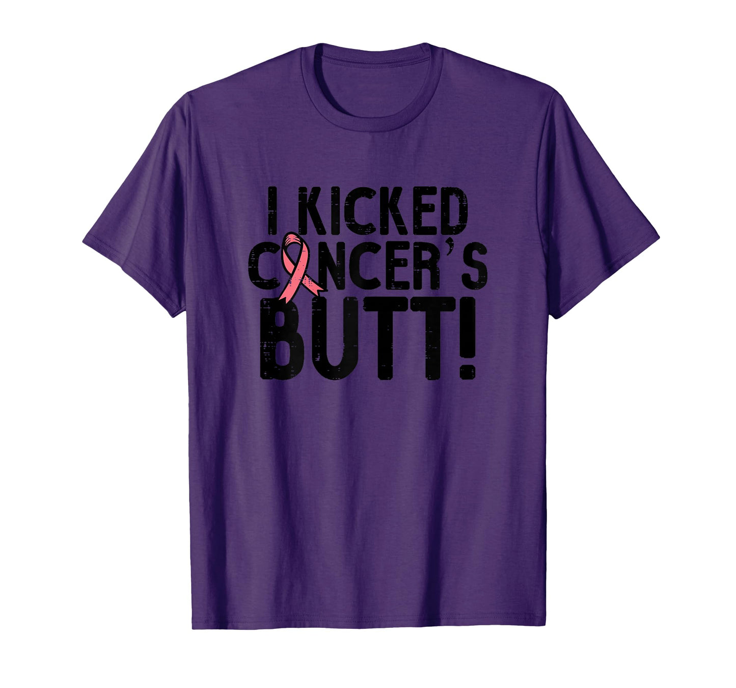 I Kicked Breast Cancers Butt Pink Ribbon Survivor Women T-Shirt