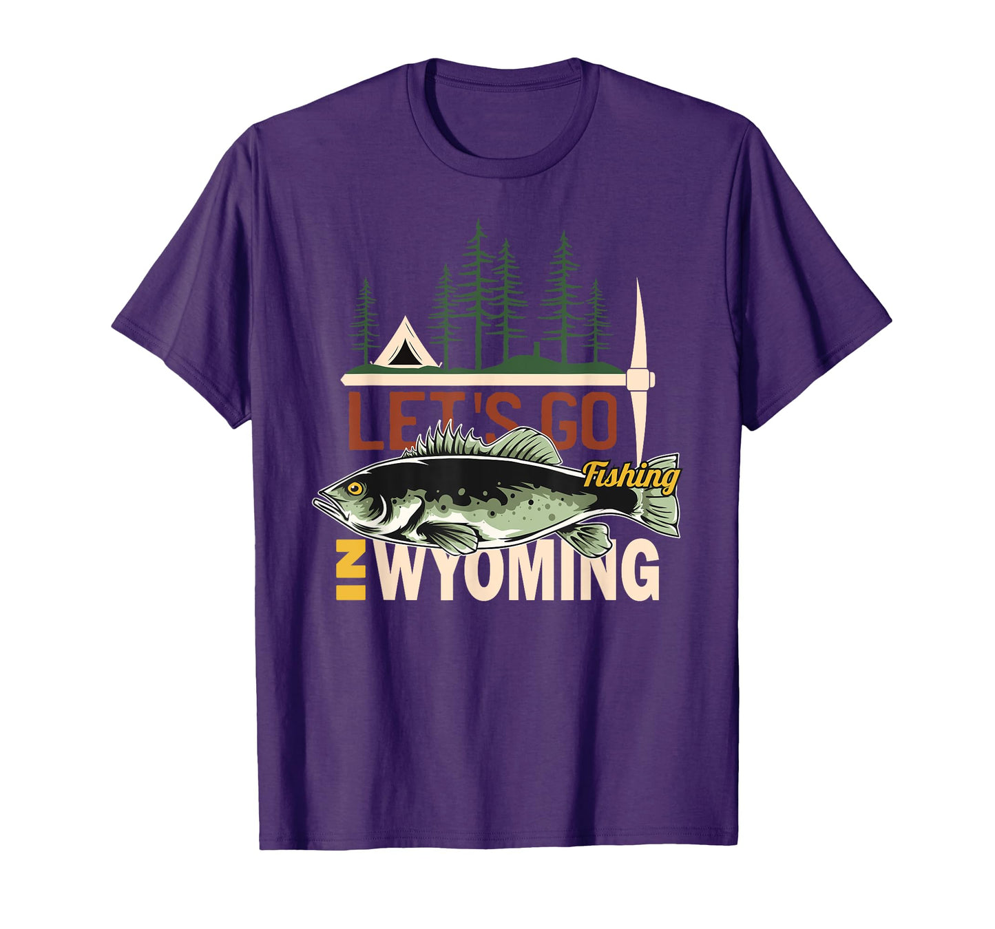 Camping Fishing in Wyoming - Nature Wyoming Fishing T-Shirt