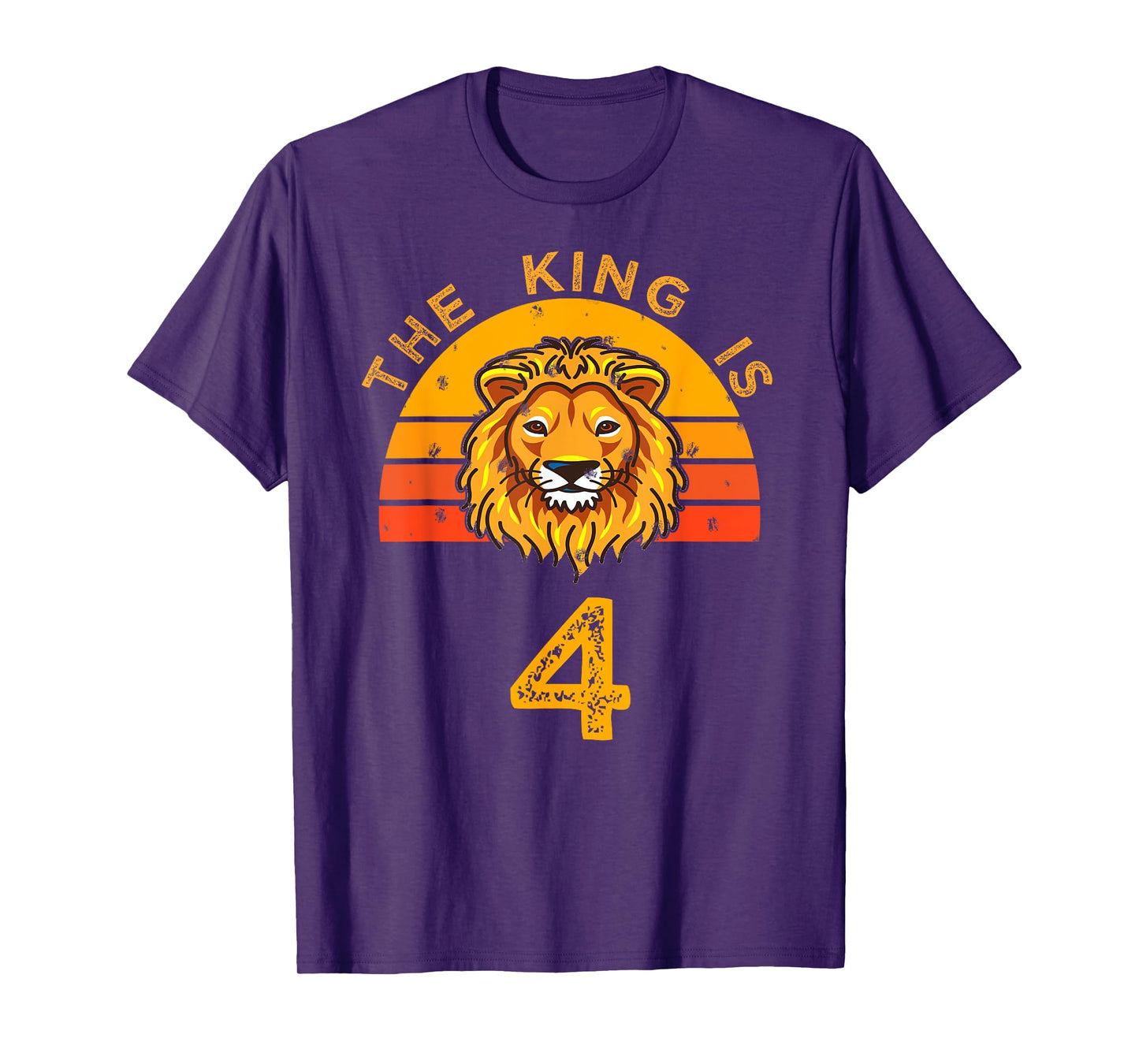 King is 4 Years Old - 4th Birthday Animal Gift Ideas T-Shirt
