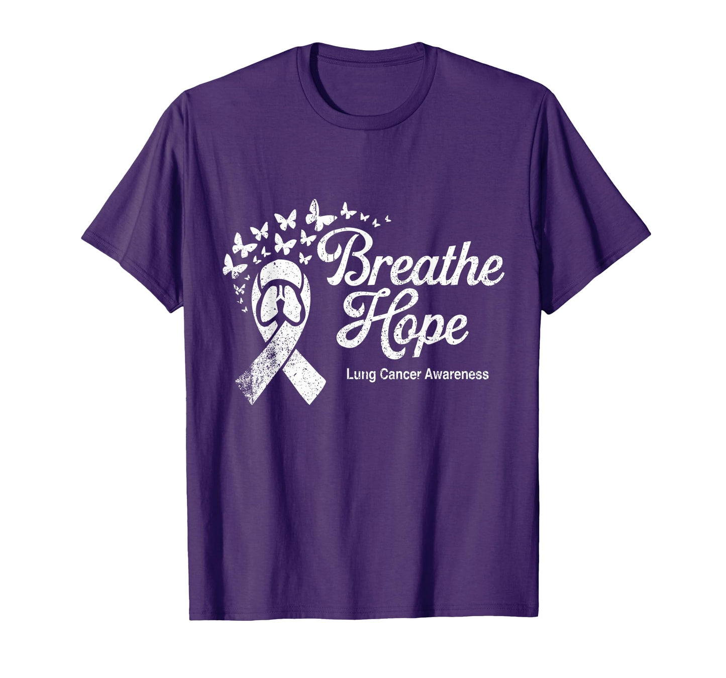 Breathe Hope Lung Cancer Awareness November White Ribbon T-Shirt